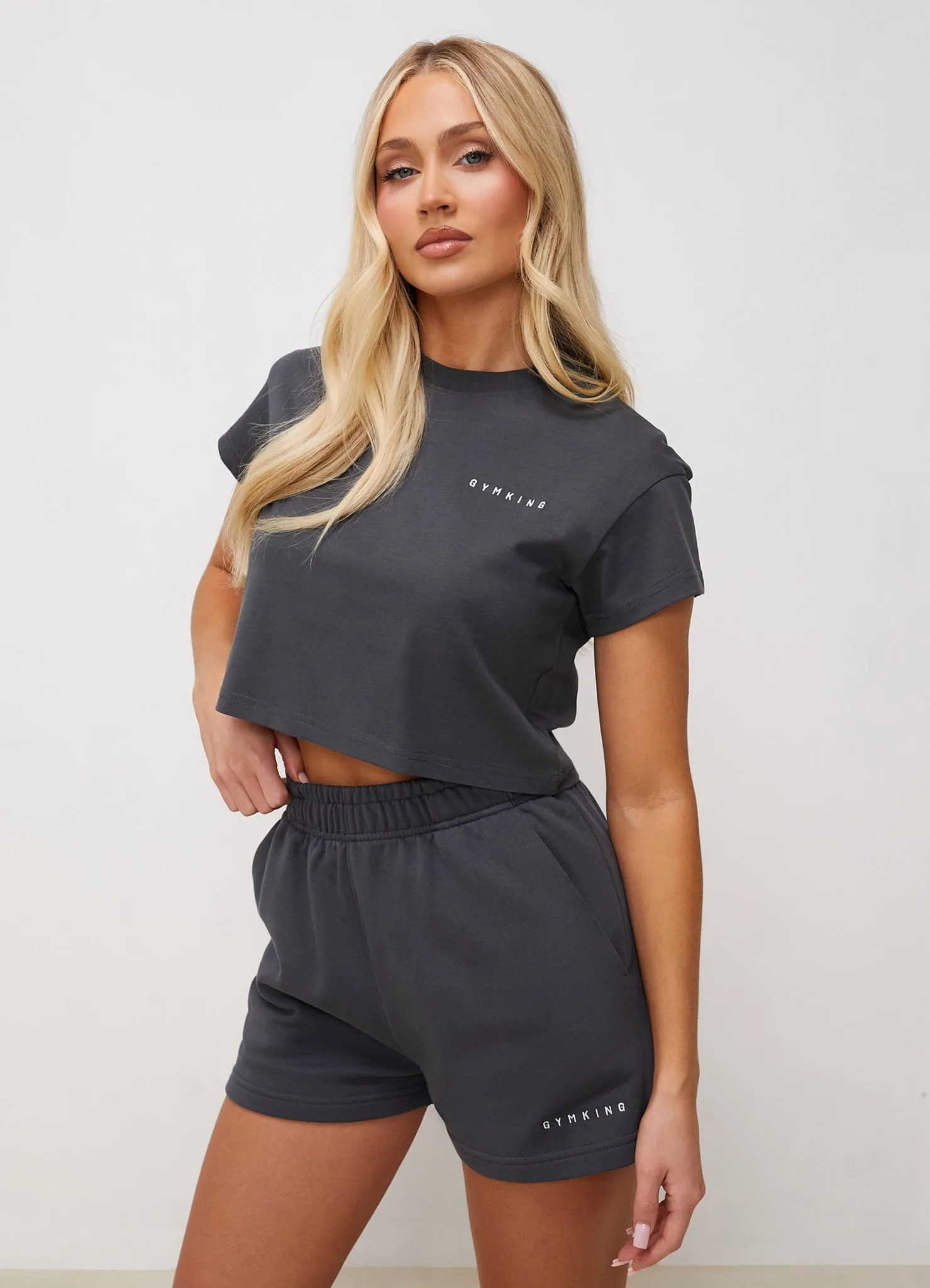 Gym King Shadow Cropped Tee - Shadow Grey sold by The Gym King