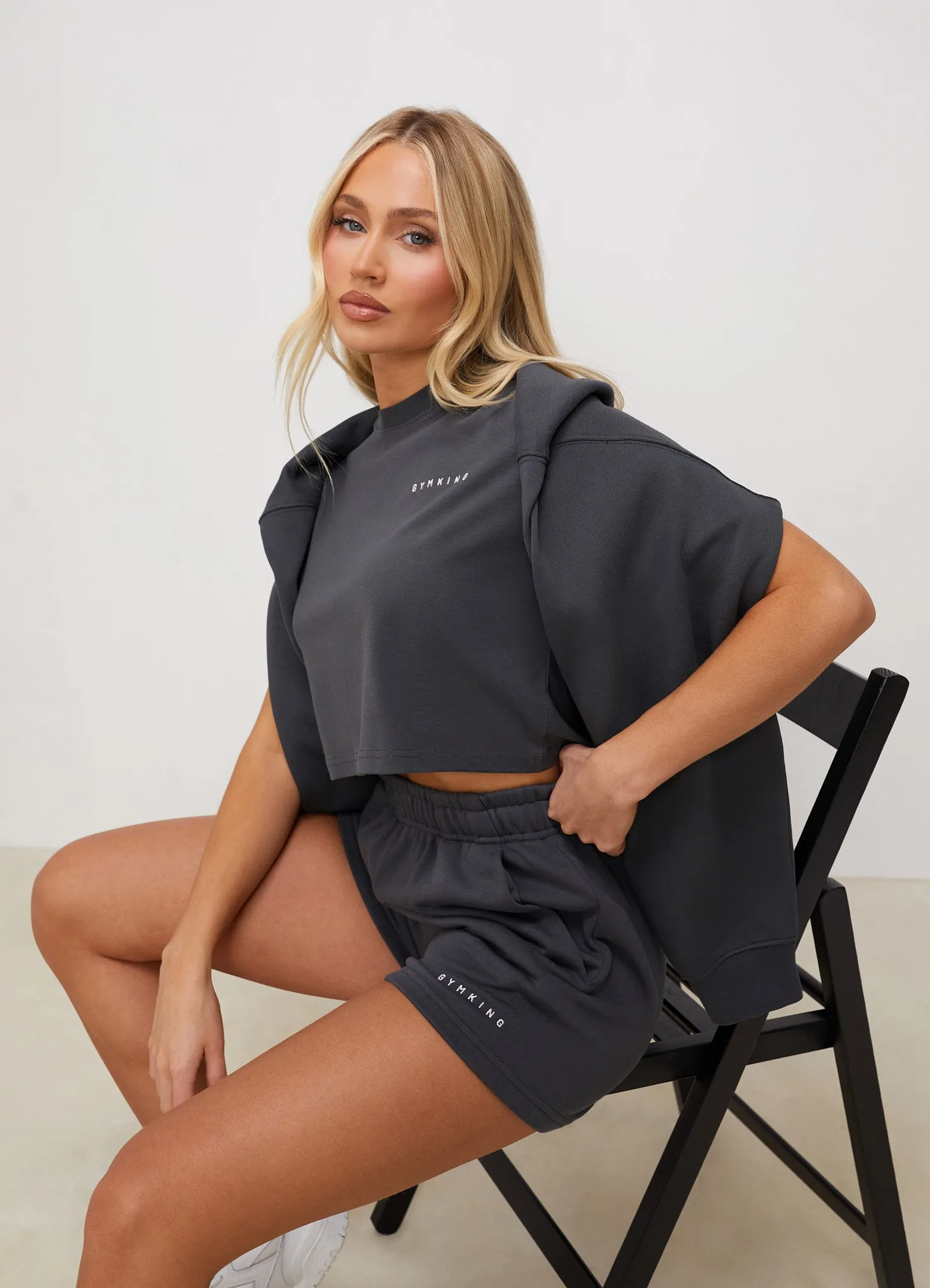 Gym King Shadow Cropped Tee - Shadow Grey sold by The Gym King product image thumbnail 5