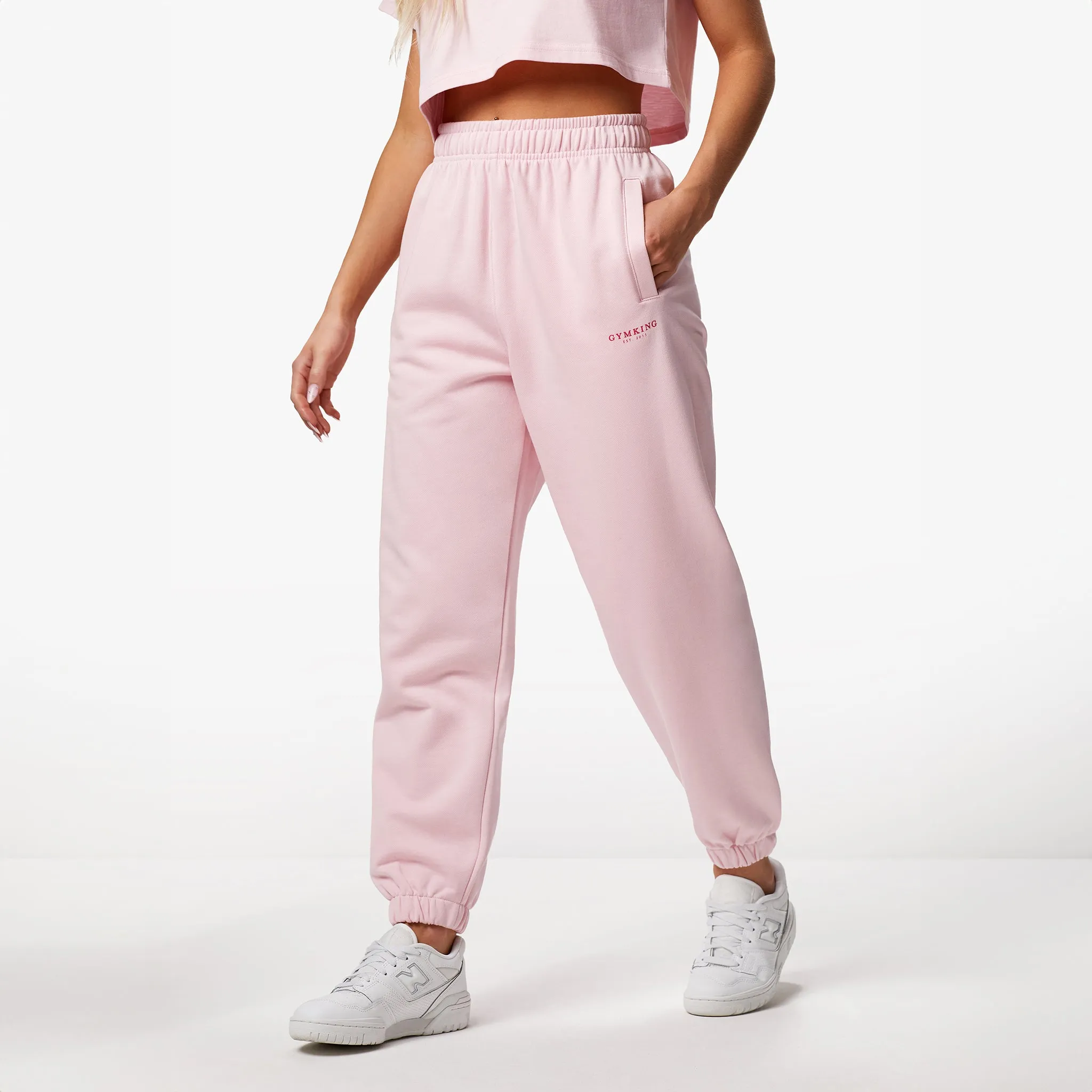 Gym King Established Relaxed Fit Jogger - Candyfloss Pink sold by The Gym King product image thumbnail 2