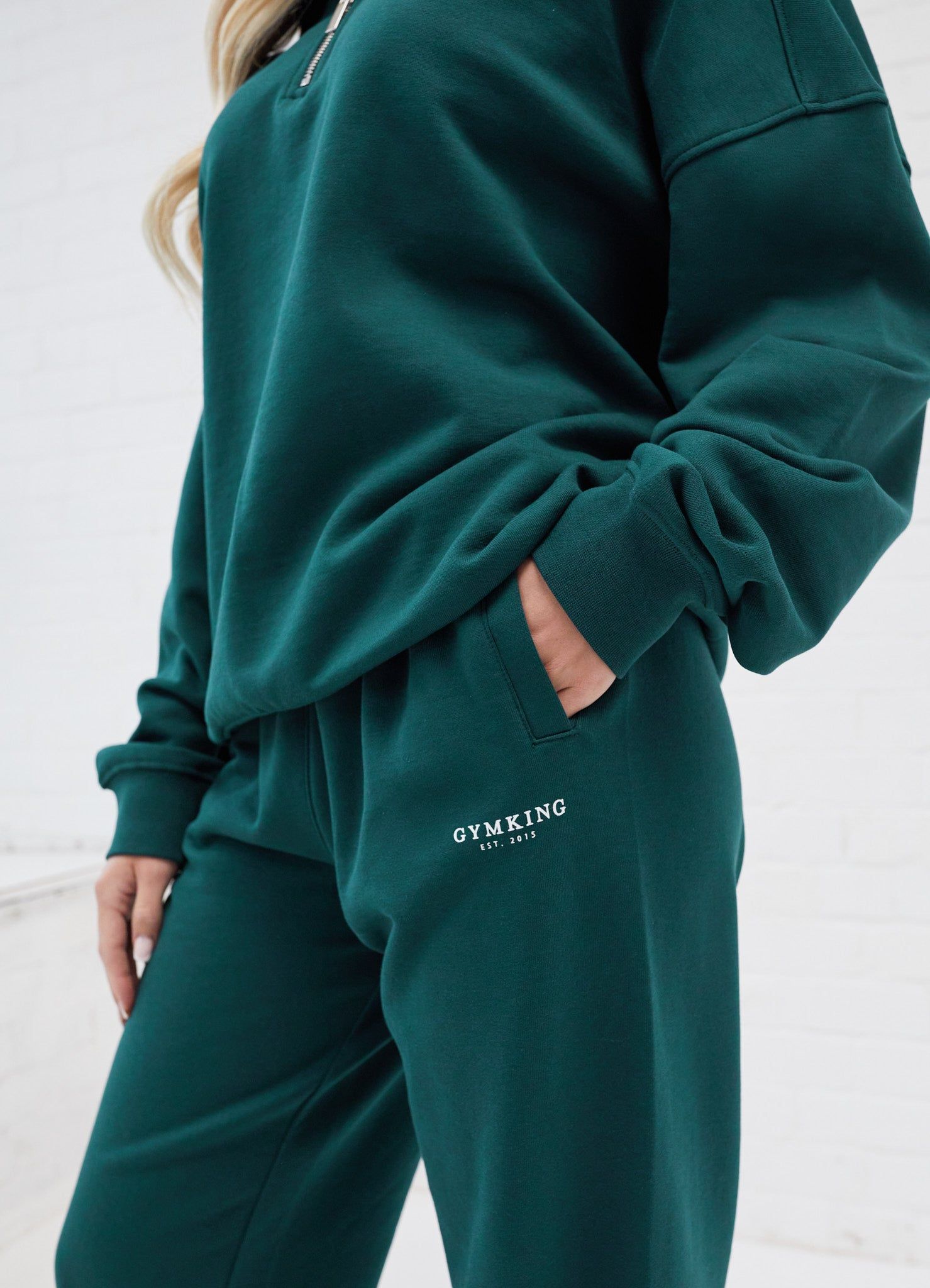 Gym King Established Relaxed Fit Jogger - Pine Green sold by The Gym King product image thumbnail 3