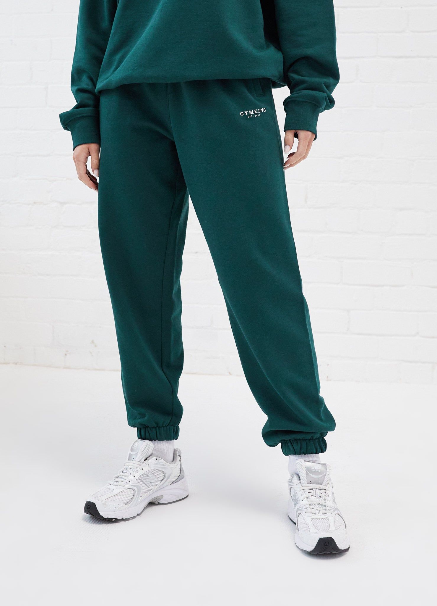 Gym King Established Relaxed Fit Jogger - Pine Green sold by The Gym King
