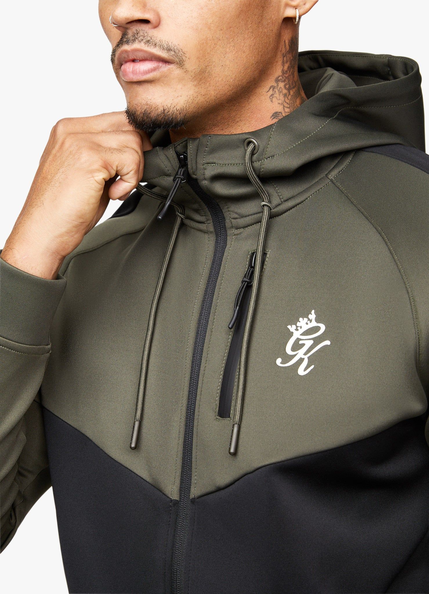 Gym King Precision Fz Hood - Khaki/Black sold by The Gym King product image thumbnail 5