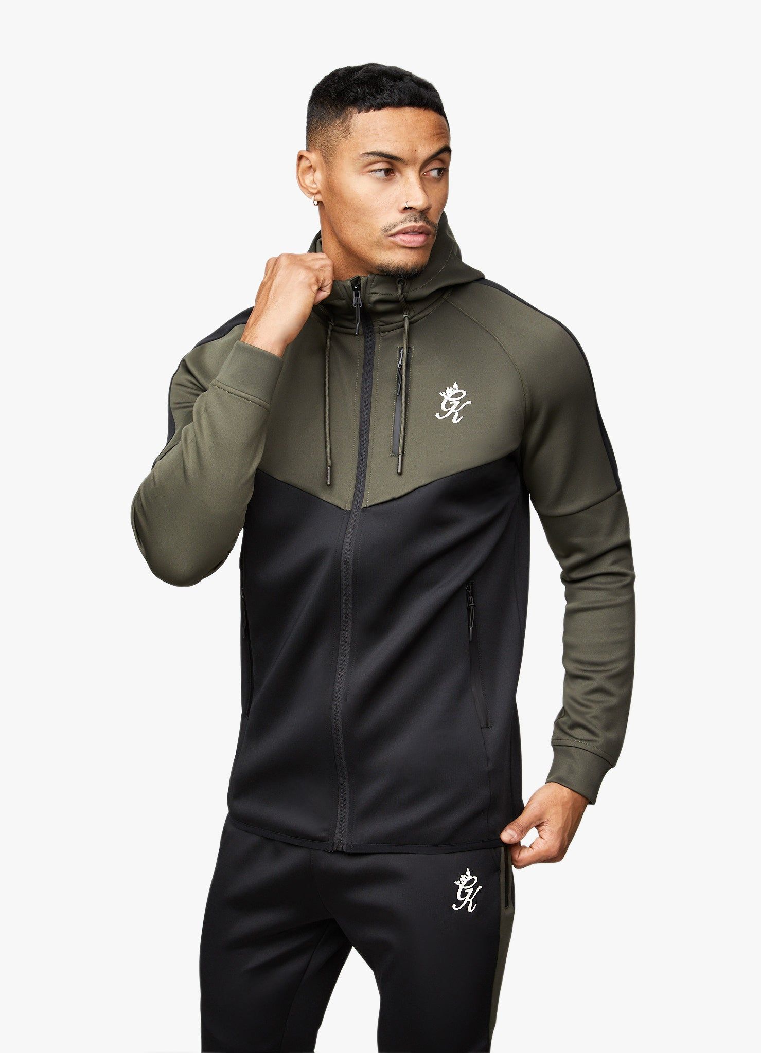 Gym King Precision Fz Hood - Khaki/Black sold by The Gym King