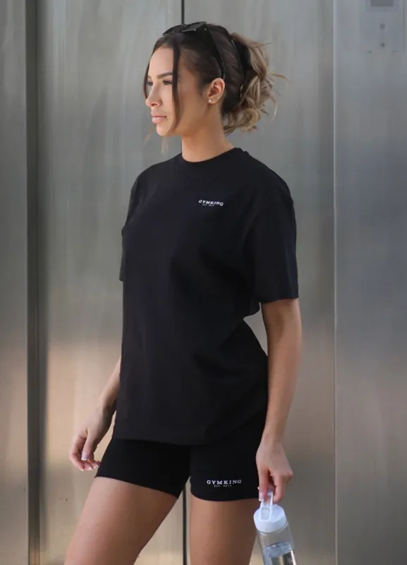 Gym King Established Boyfriend Tee - Black/White sold by The Gym King