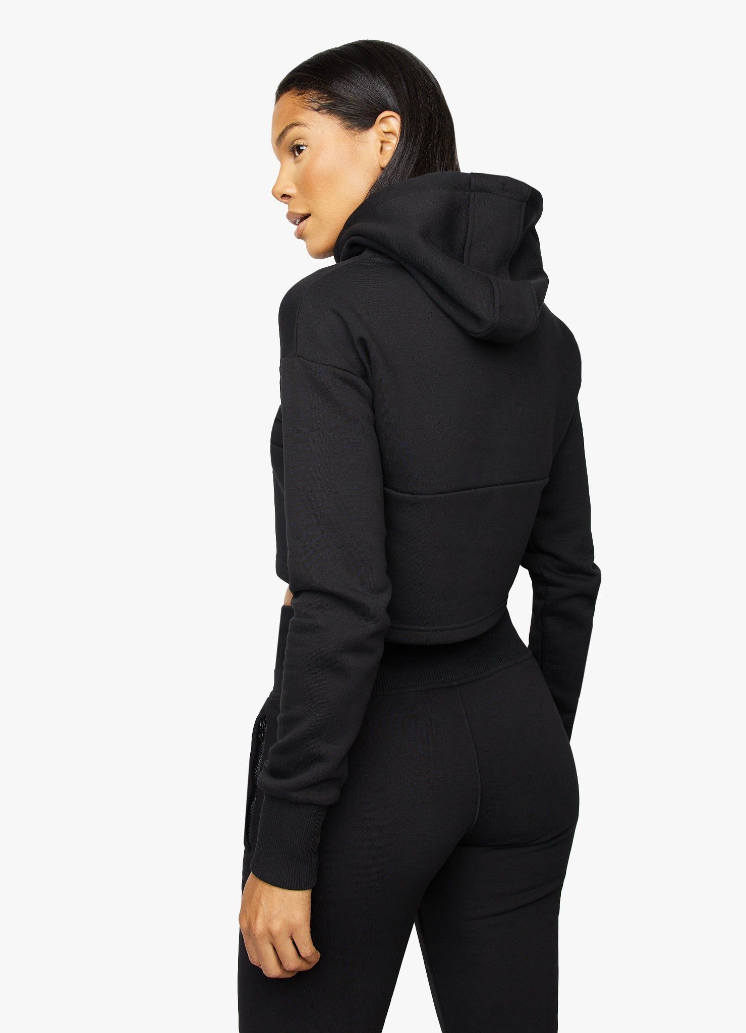Gym King Sky Script Cropped Hoodie - Black/White sold by The Gym King product image thumbnail 3