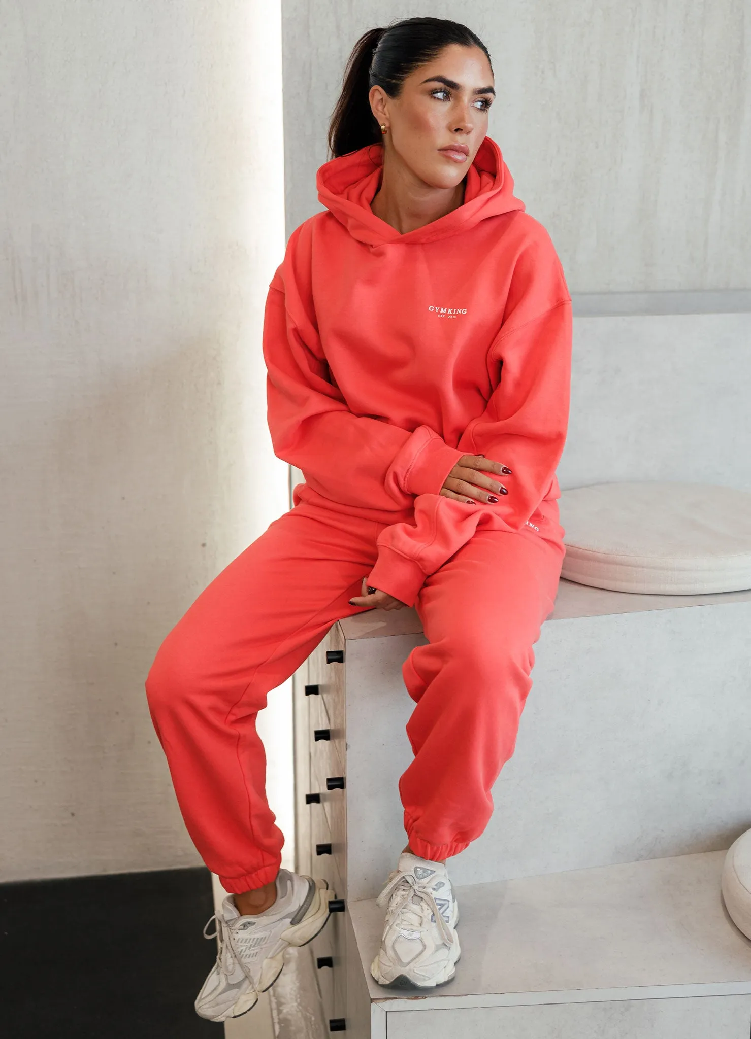 Gym King Established Relaxed Fit Jogger - Coral Red sold by The Gym King product image thumbnail 4