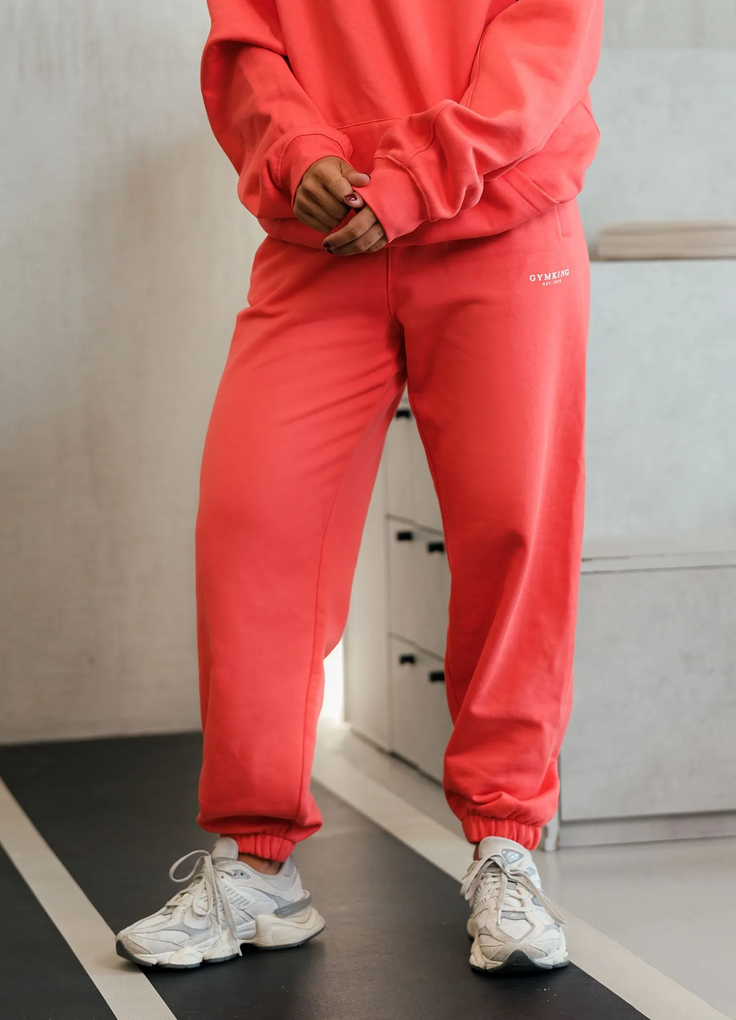 Gym King Established Relaxed Fit Jogger - Coral Red sold by The Gym King
