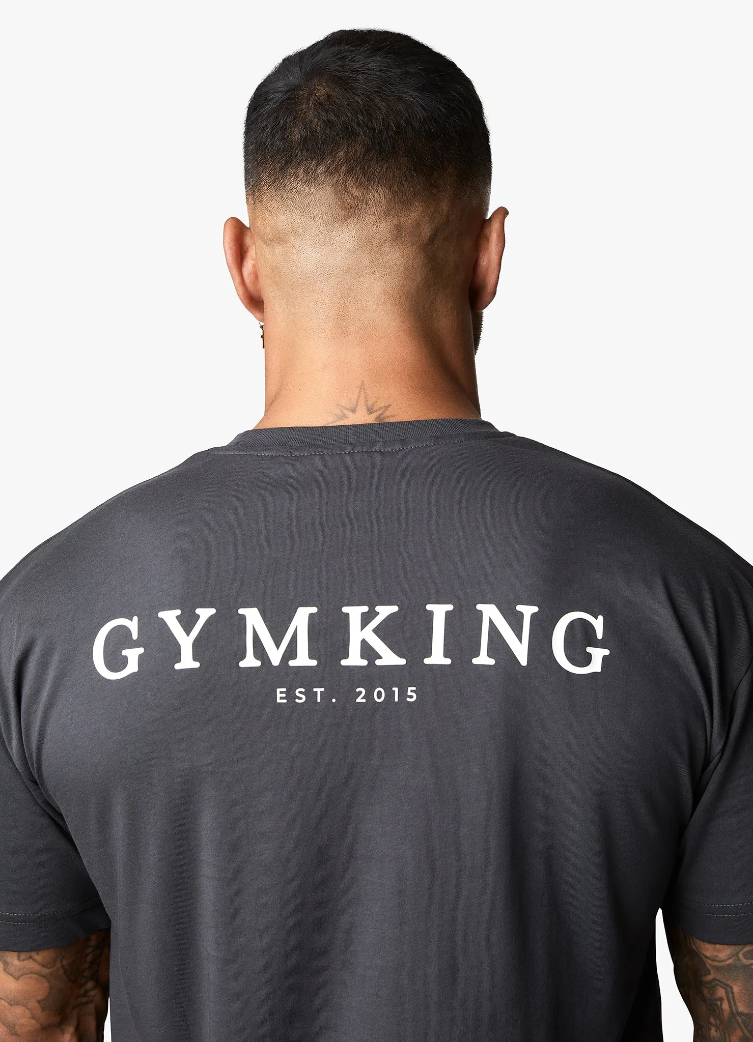 Gym King Oversized Logo T-shirt - Dark Pewter sold by The Gym King product image thumbnail 5