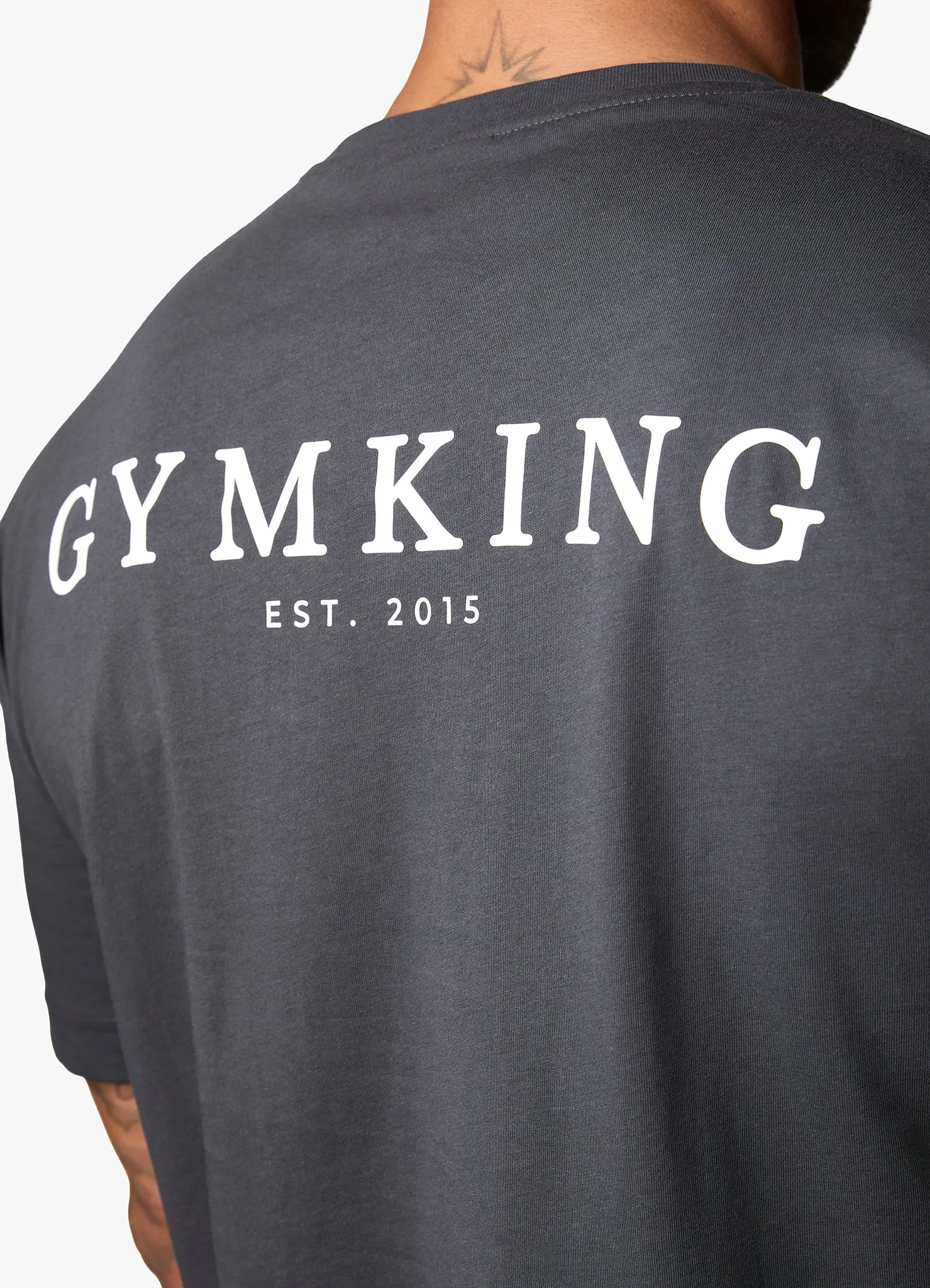 Gym King Oversized Logo T-shirt - Dark Pewter sold by The Gym King product image thumbnail 4