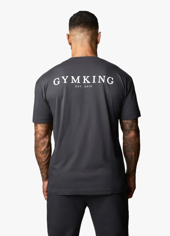 Gym King Oversized Logo T-shirt - Dark Pewter sold by The Gym King