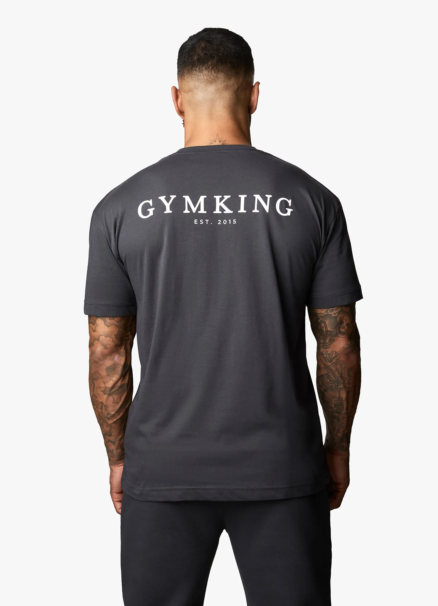 Gym King Oversized Logo T-shirt - Dark Pewter sold by The Gym King