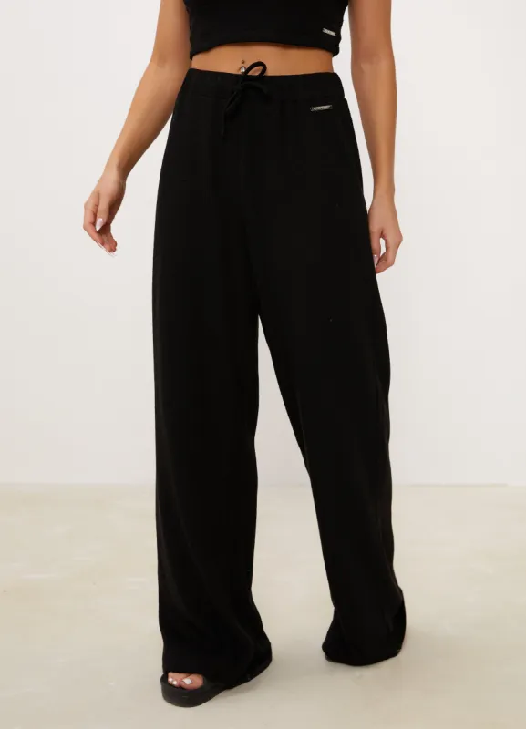 Gym King Signature Knit Wide Leg Trousers - Black sold by The Gym King