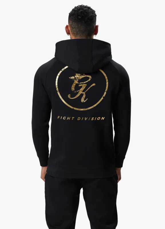 Gym King Fight Division Hood - Black/Gold sold by The Gym King