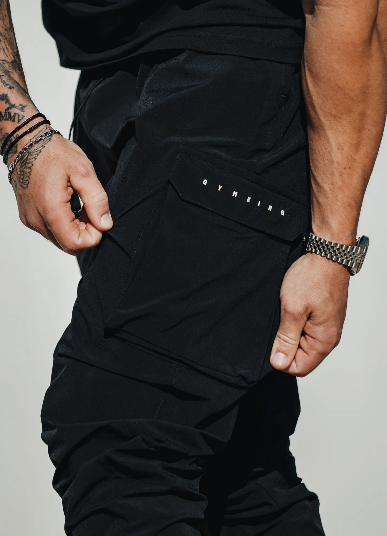 Gym King Rebellion Cargo Jogger - Black sold by The Gym King product image thumbnail 3