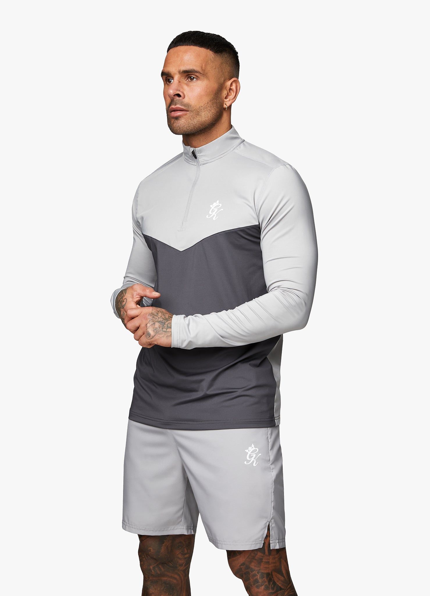 Gym King React 1/4 Zip - Light Grey/Graphite sold by The Gym King product image thumbnail 5