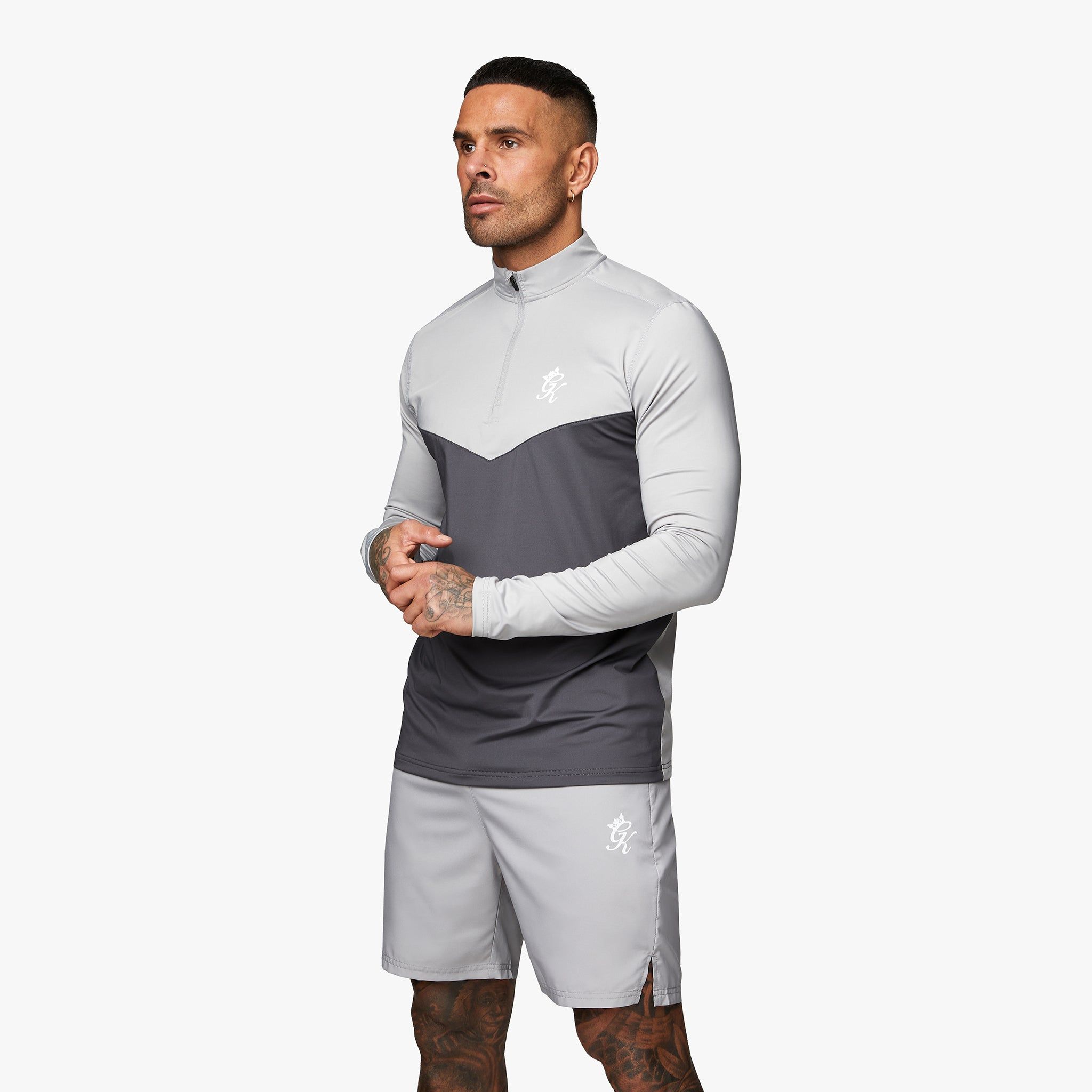 Gym King React 1/4 Zip - Light Grey/Graphite sold by The Gym King product image thumbnail 2