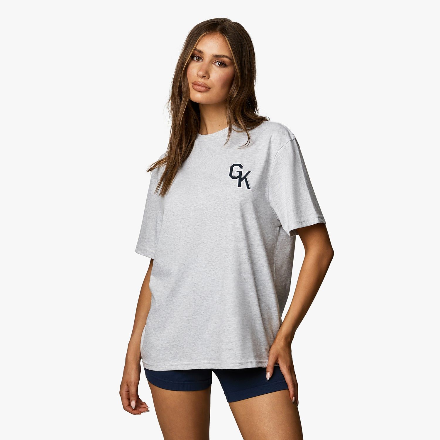 Gym King Varsity Boyfriend Tee - Snow Marl sold by The Gym King product image thumbnail 2