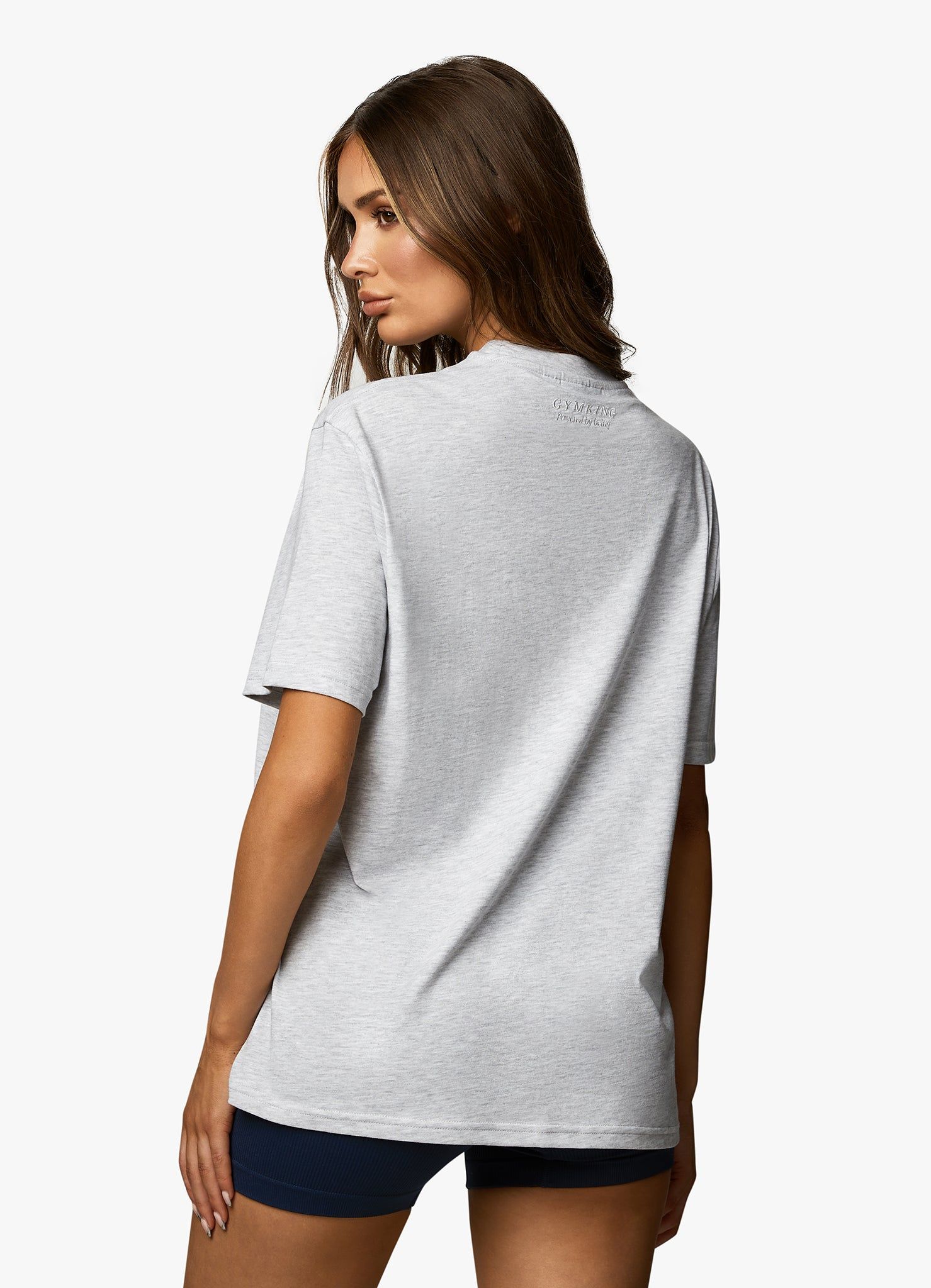 Gym King Varsity Boyfriend Tee - Snow Marl sold by The Gym King product image thumbnail 10