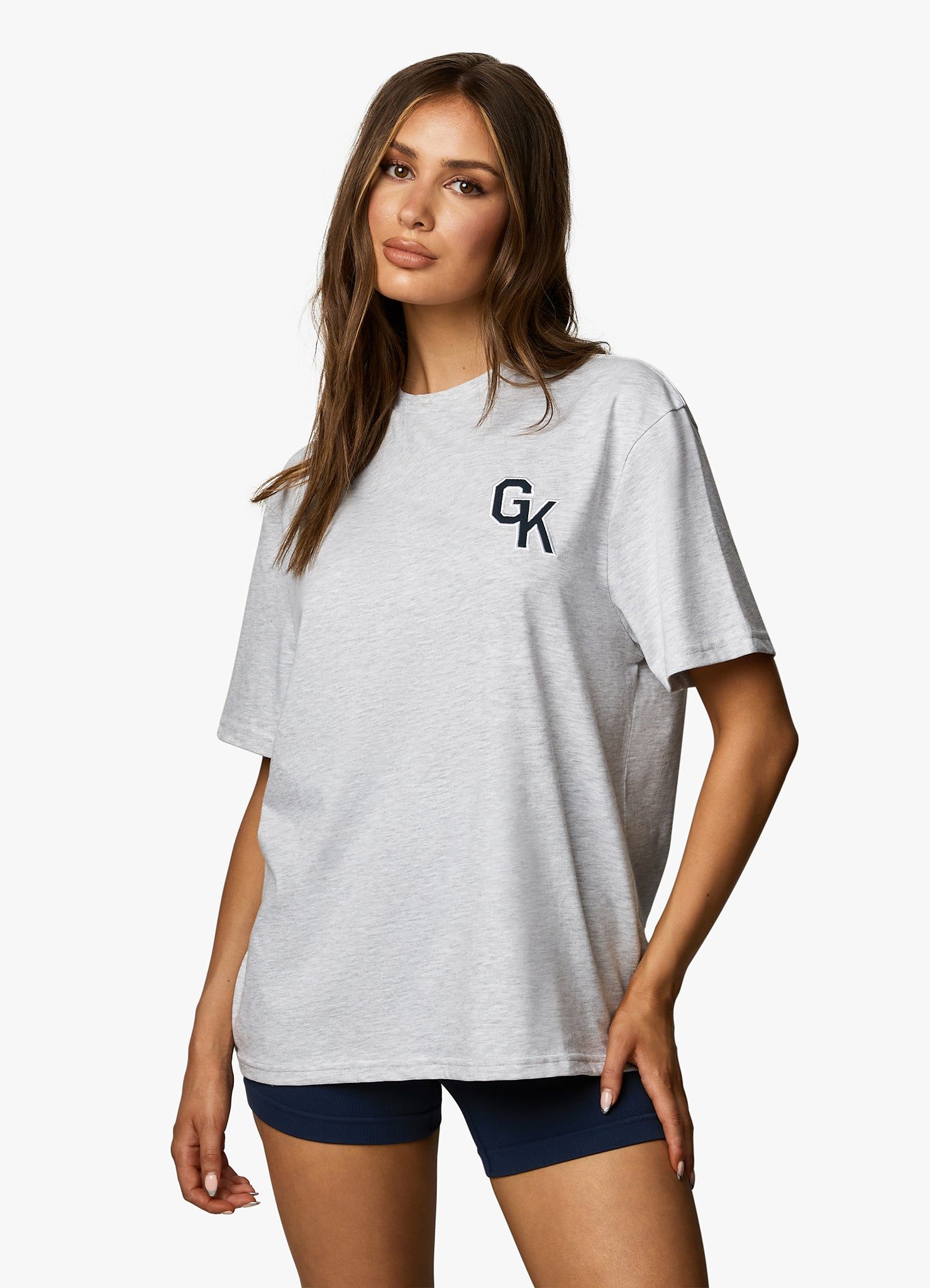 Gym King Varsity Boyfriend Tee - Snow Marl sold by The Gym King product image thumbnail 6