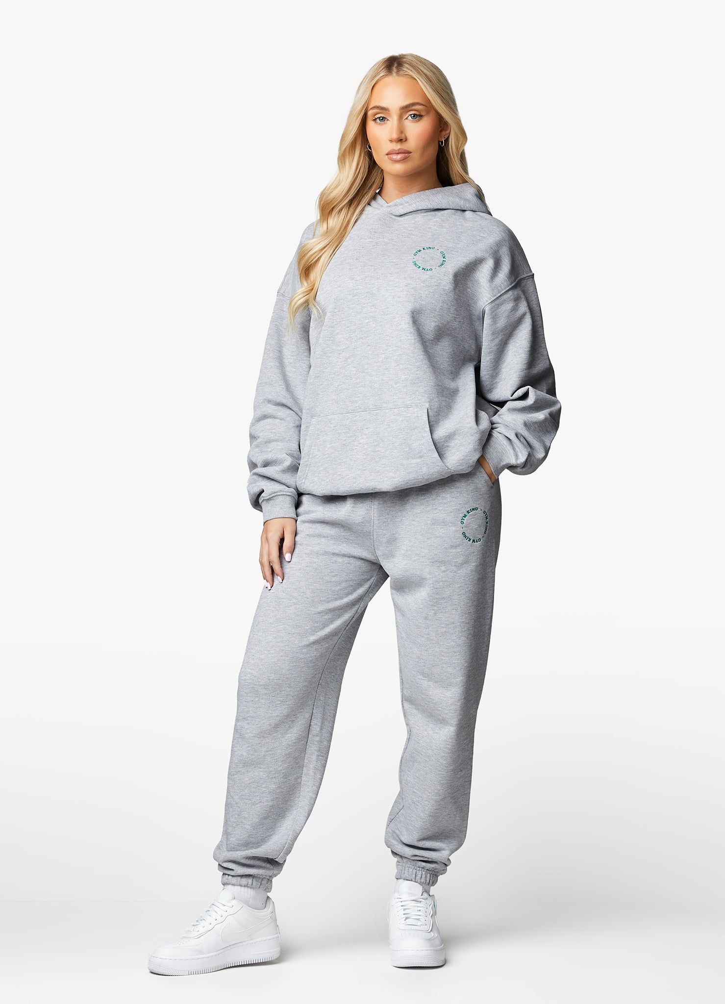Gym King Recharge Hood Tracksuit - Light Grey Marl sold by The Gym King product image thumbnail 6