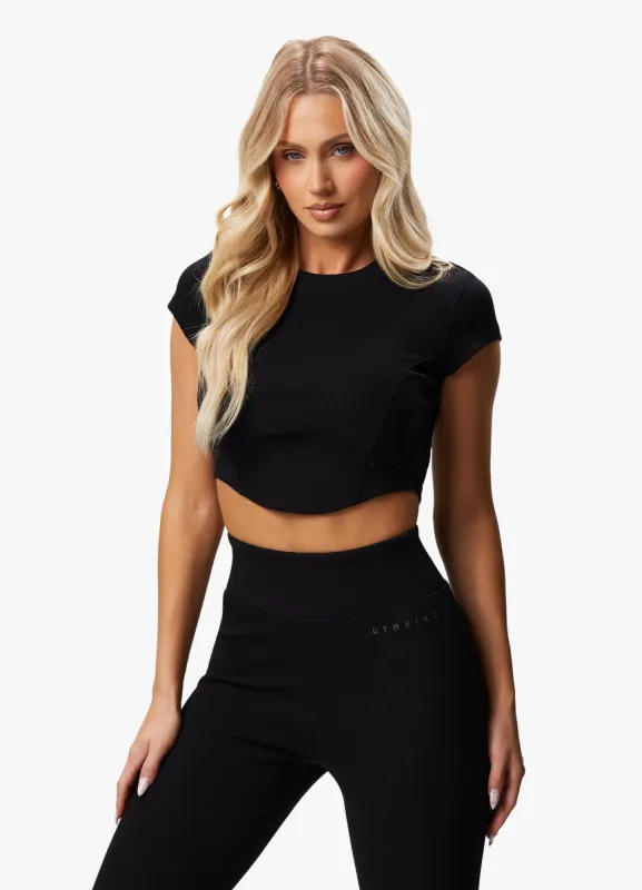 Gym King Refresh Contoured Rib Top - Black sold by The Gym King