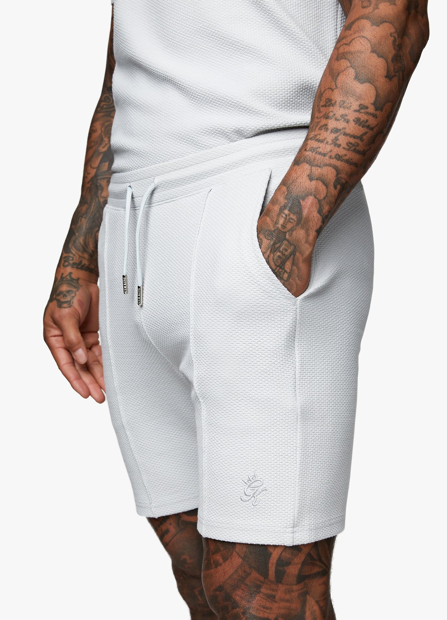 Gym King Signature Texture Short - Light Grey sold by The Gym King product image thumbnail 3