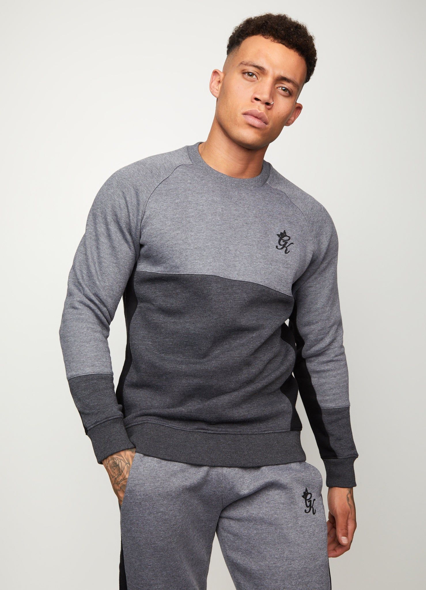 Gym King Minefield Crew - Black/Charcoal Marl sold by The Gym King product image thumbnail 2