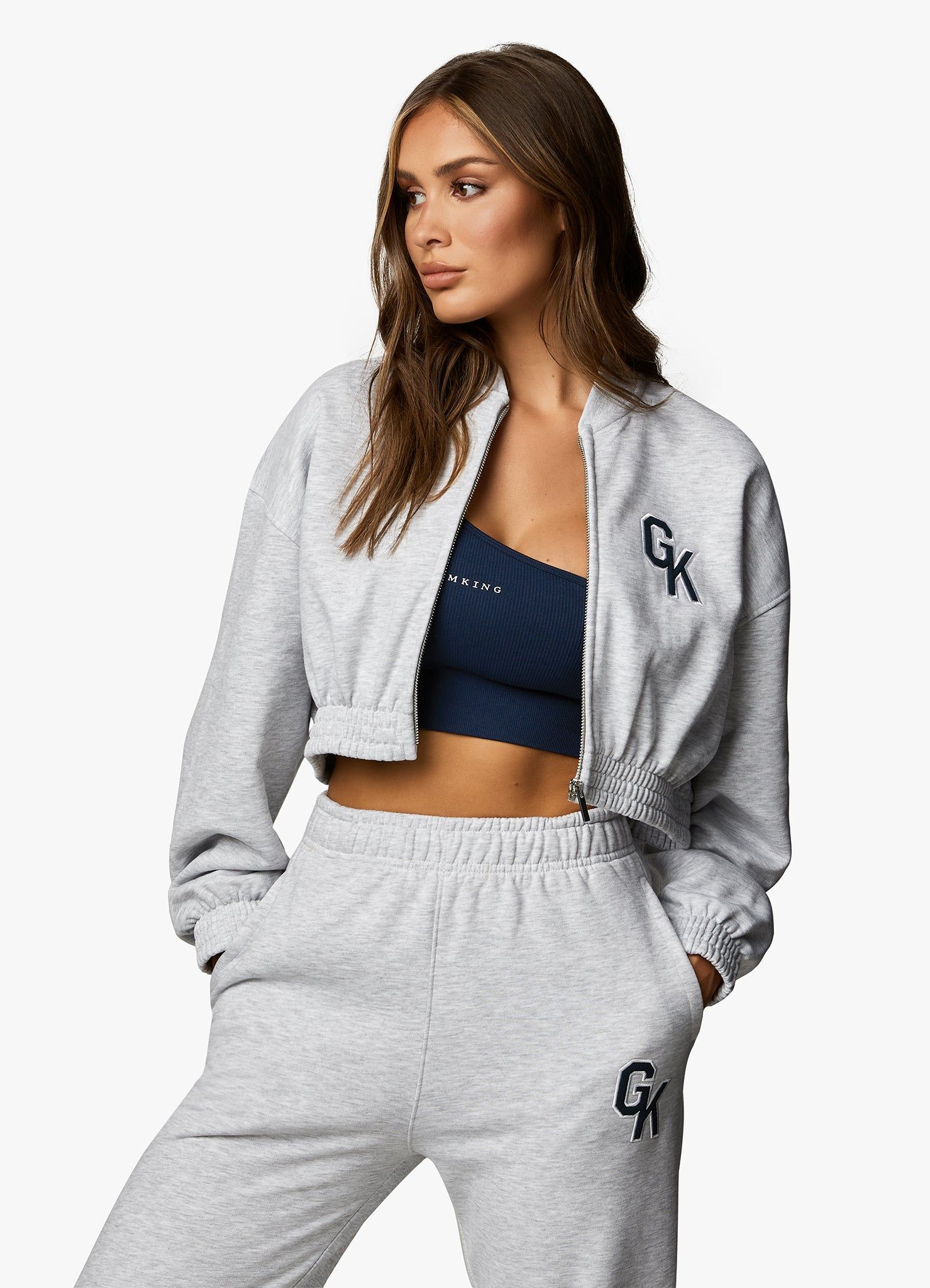 Gym King Varsity Tracksuit - Snow Marl sold by The Gym King product image thumbnail 4