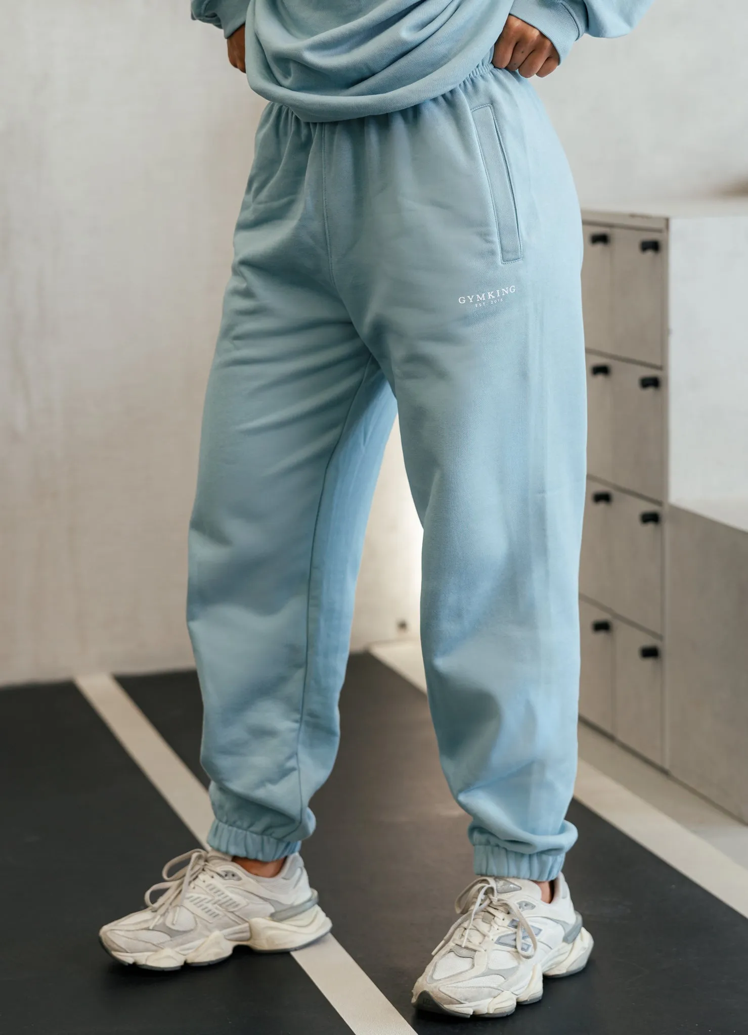 Gym King Established Relaxed Fit Jogger - Stone Blue sold by The Gym King