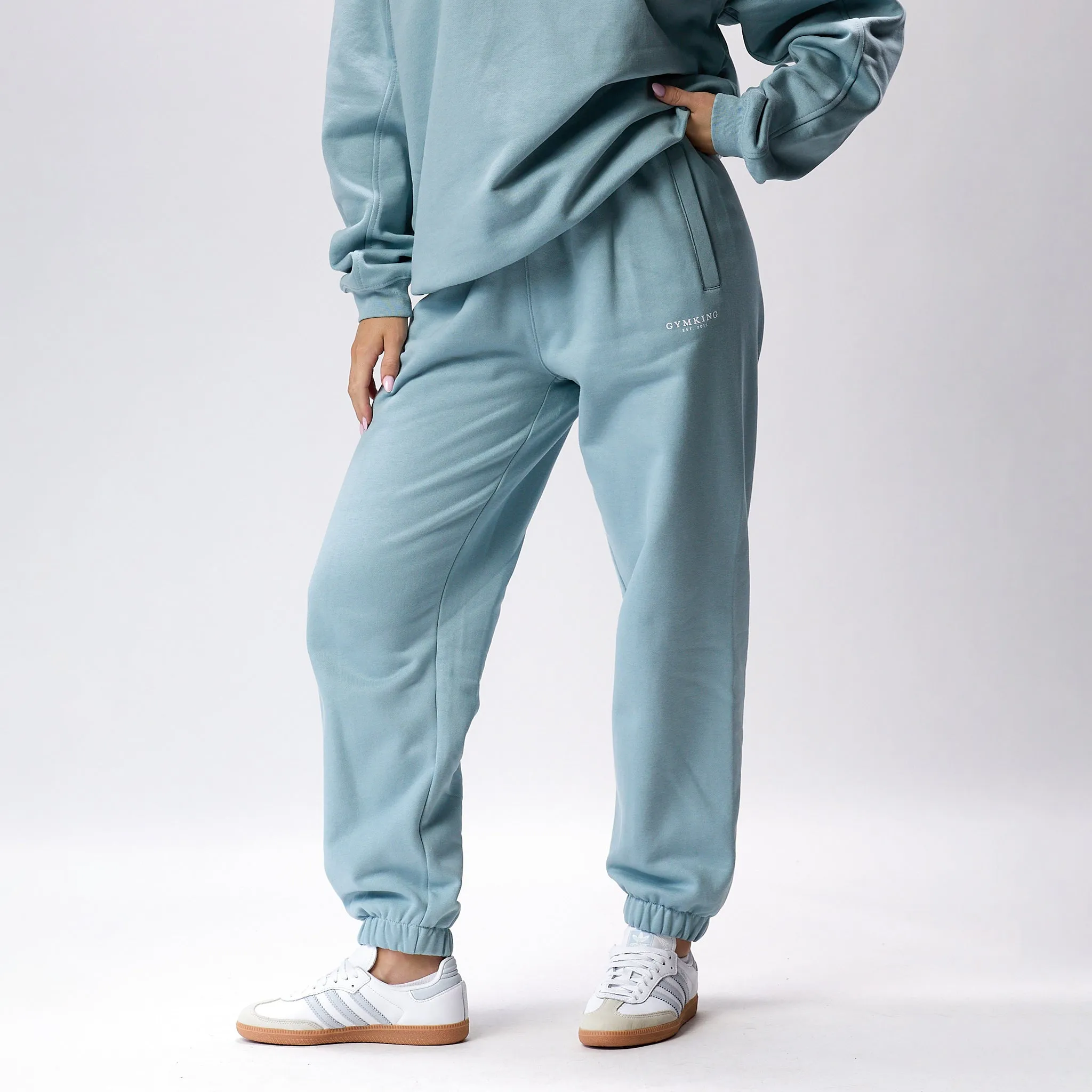 Gym King Established Relaxed Fit Jogger - Stone Blue sold by The Gym King product image thumbnail 2