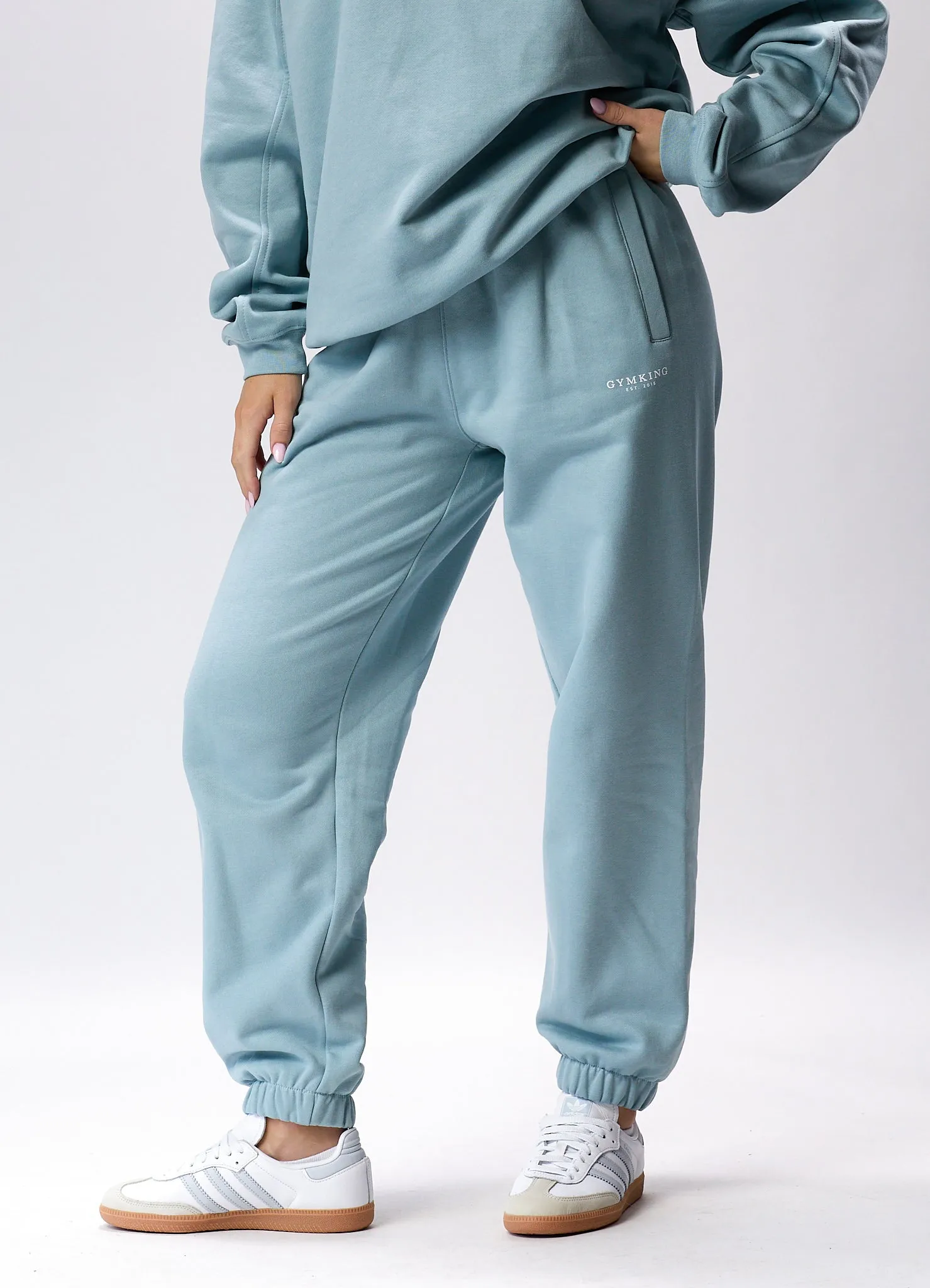Gym King Established Relaxed Fit Jogger - Stone Blue sold by The Gym King product image thumbnail 4
