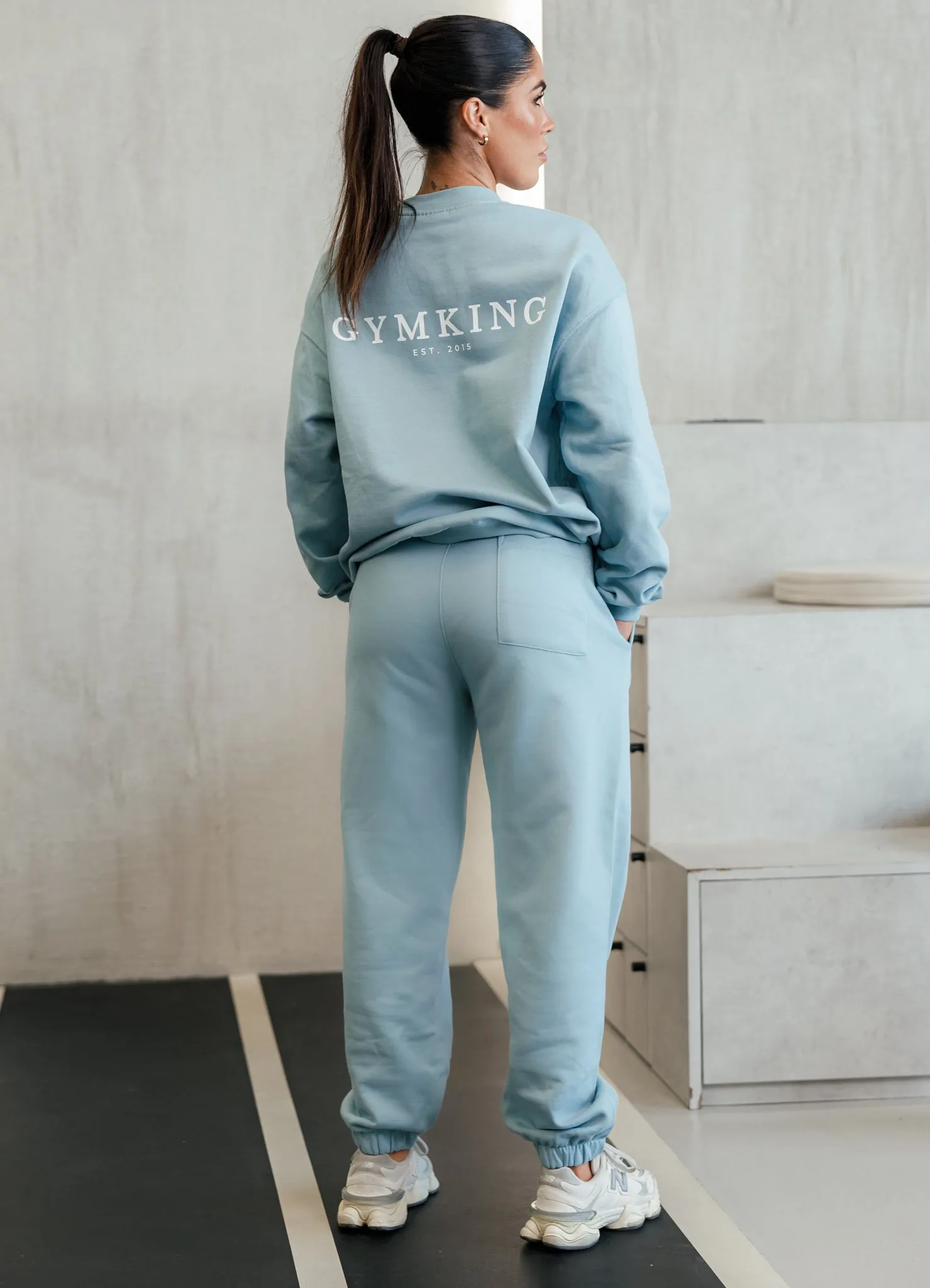 Gym King Established Relaxed Fit Jogger - Stone Blue sold by The Gym King product image thumbnail 3