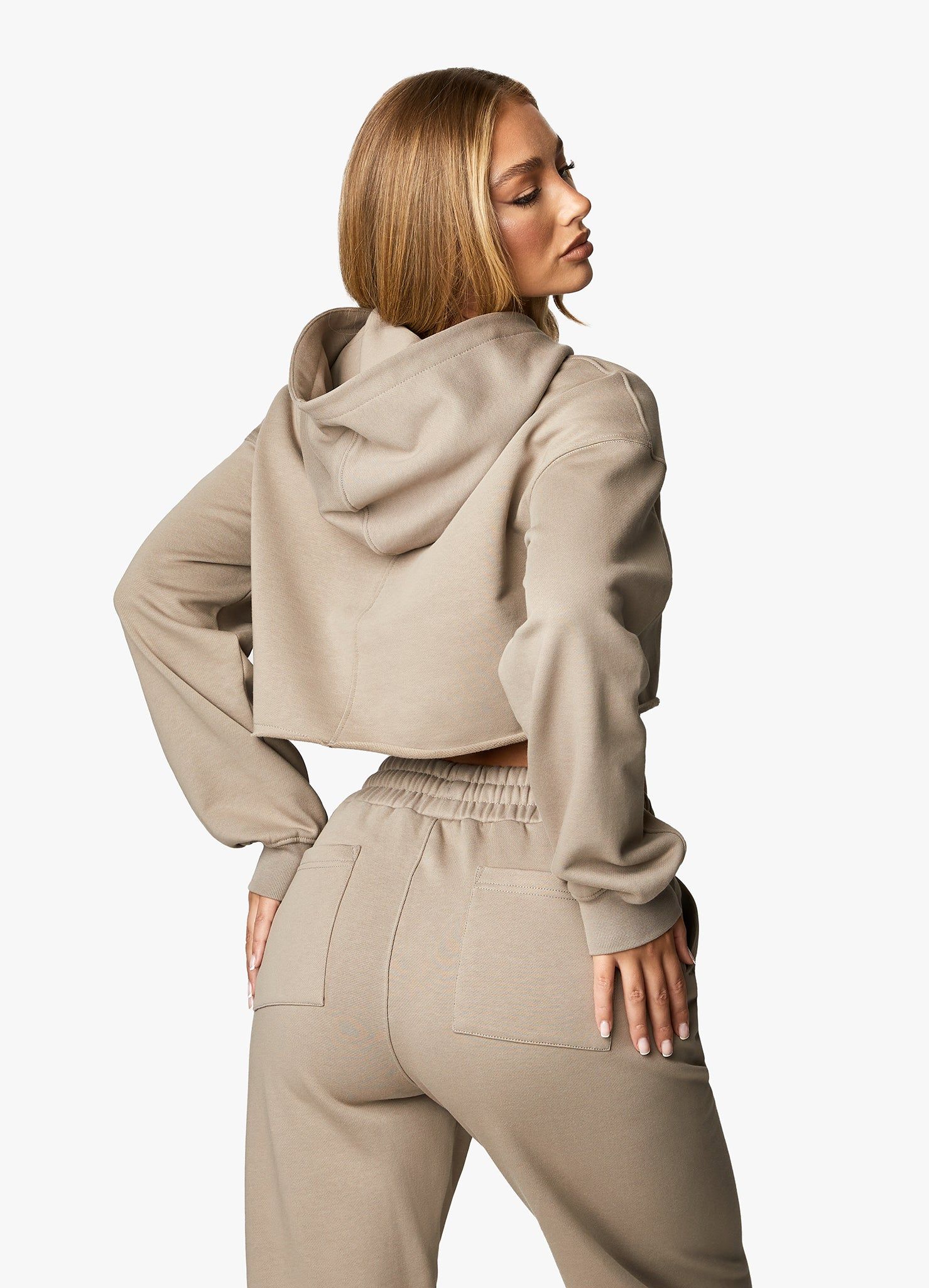Gym King Radiance Crop Hood & Jogger - Mocha sold by The Gym King product image thumbnail 4