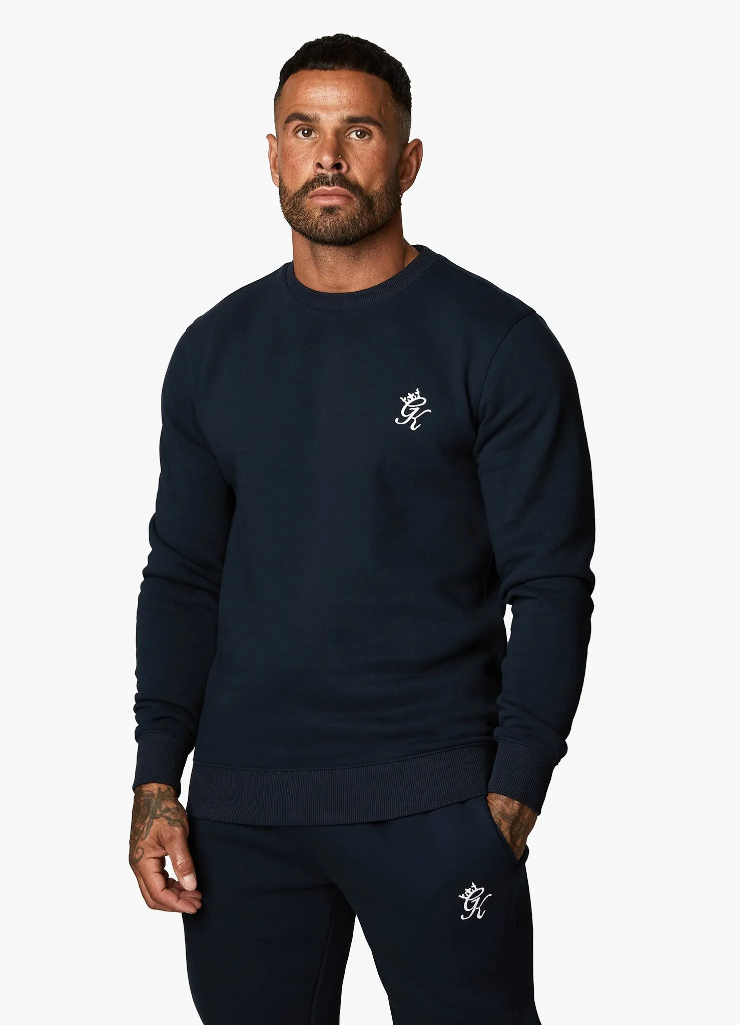 Gym King Fundamental Fleece Crew - Navy sold by The Gym King