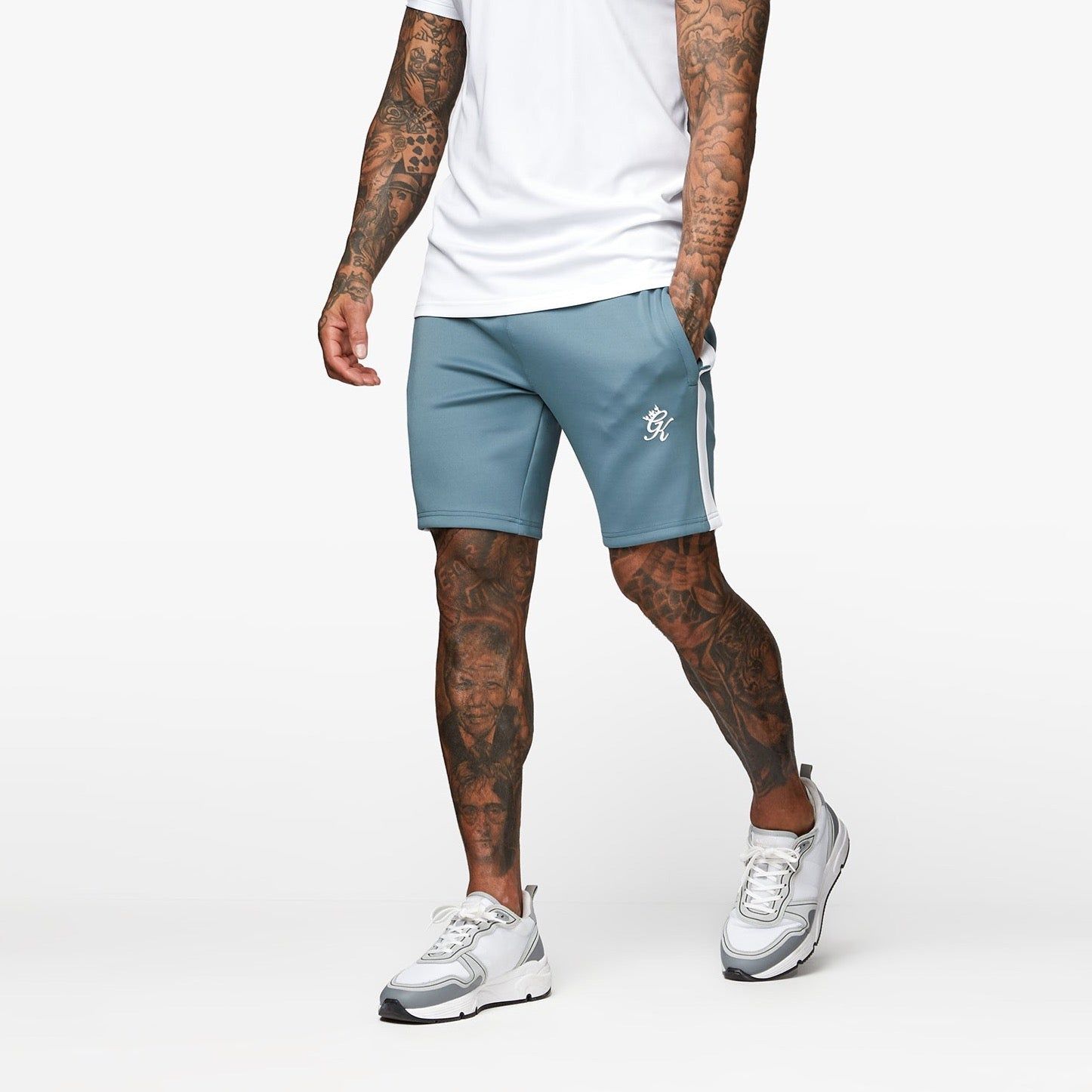 Gym King Core Plus Poly Short - Smoke Blue/White sold by The Gym King product image thumbnail 2