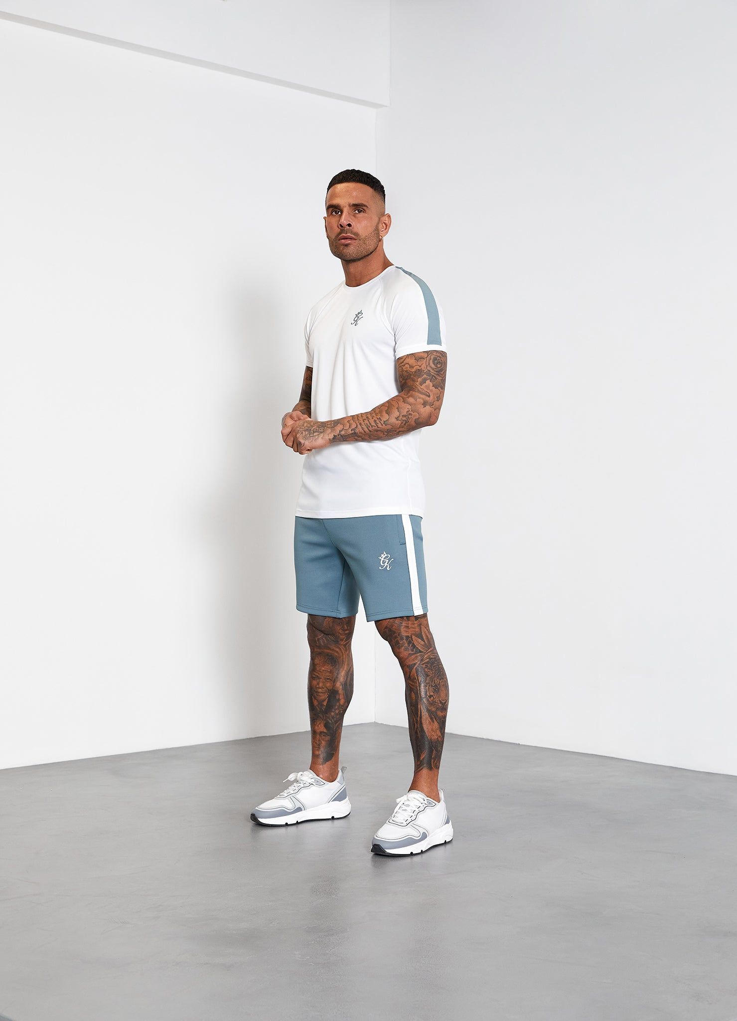 Gym King Core Plus Poly Short - Smoke Blue/White sold by The Gym King product image thumbnail 11
