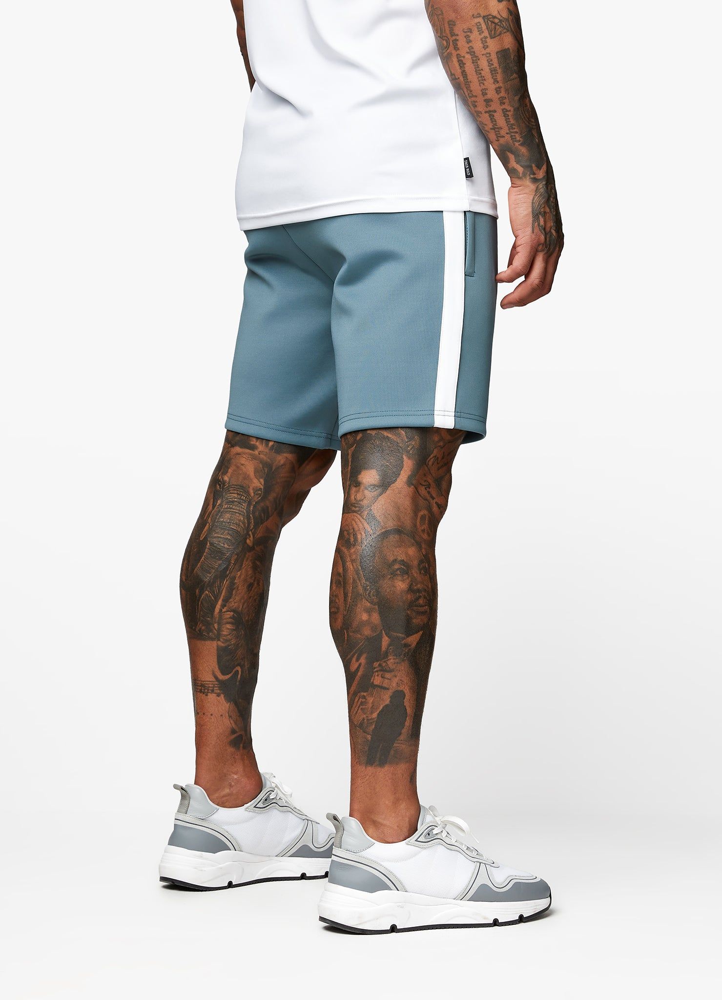 Gym King Core Plus Poly Short - Smoke Blue/White sold by The Gym King product image thumbnail 5