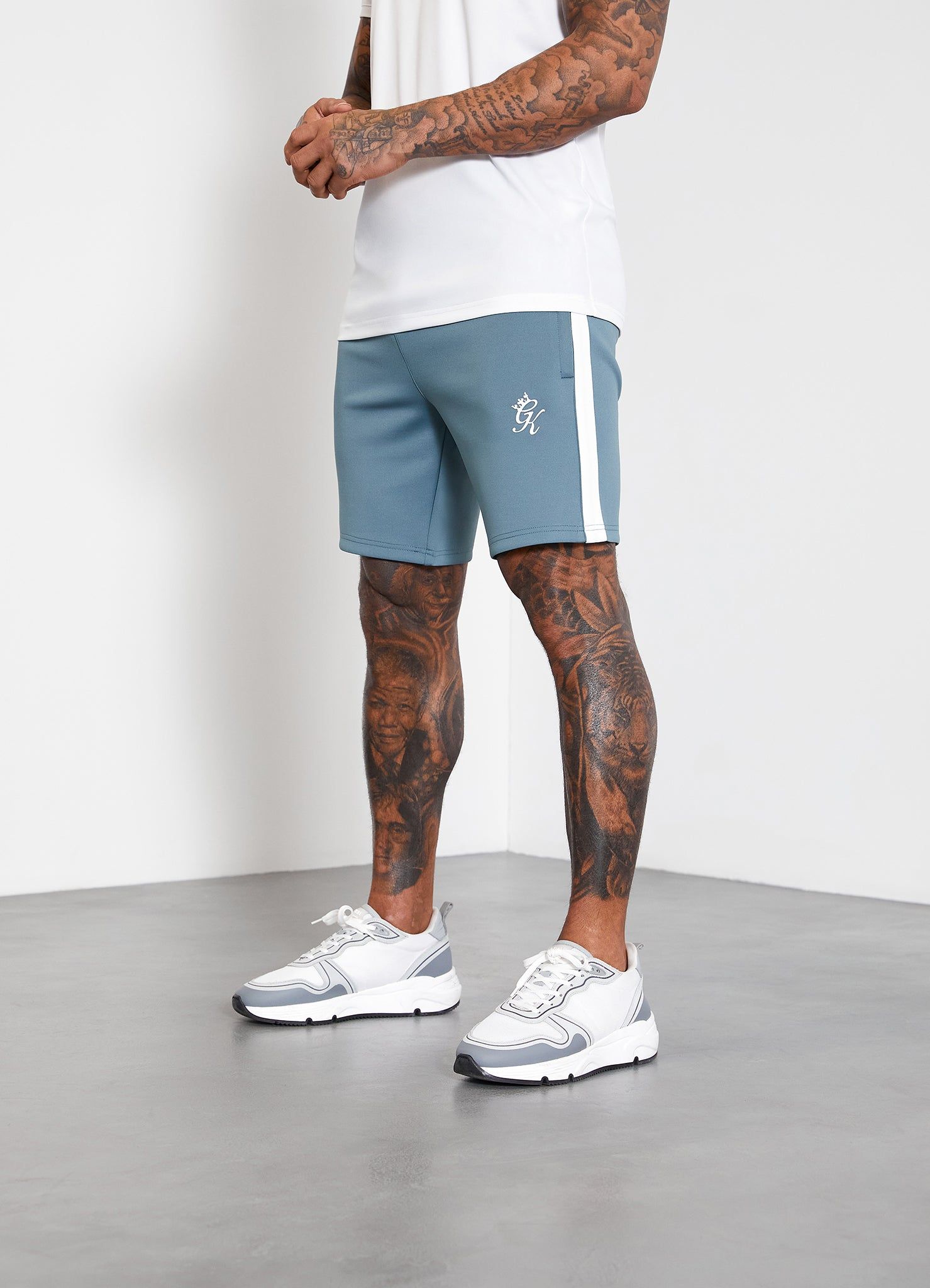 Gym King Core Plus Poly Short - Smoke Blue/White sold by The Gym King product image thumbnail 10