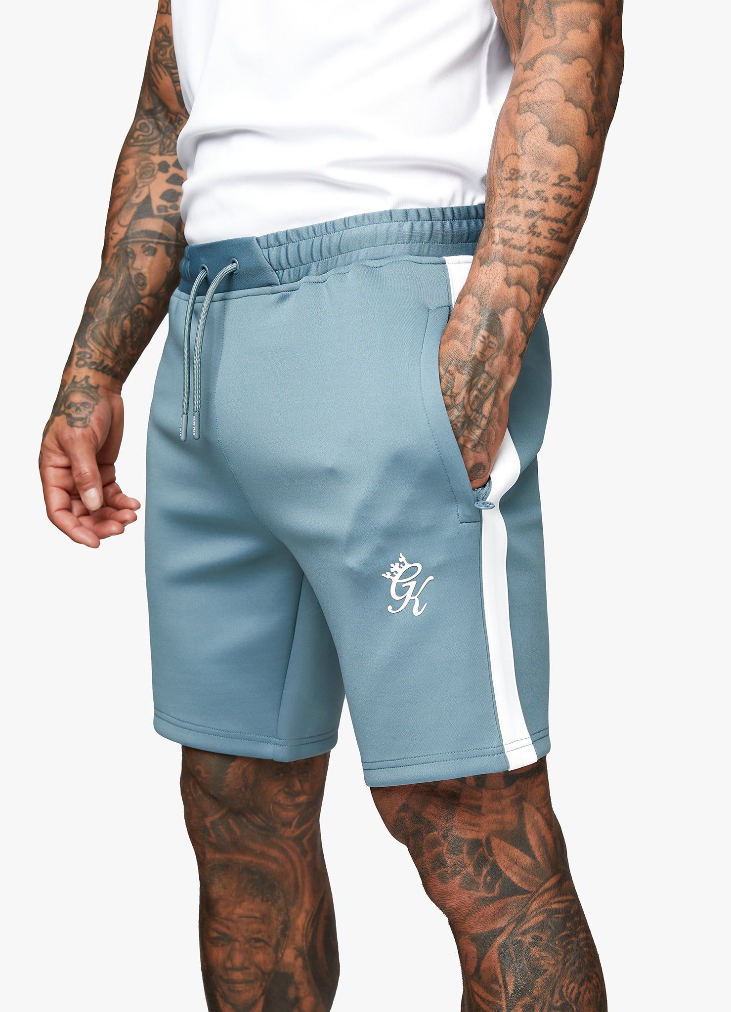 Gym King Core Plus Poly Short - Smoke Blue/White sold by The Gym King product image thumbnail 6