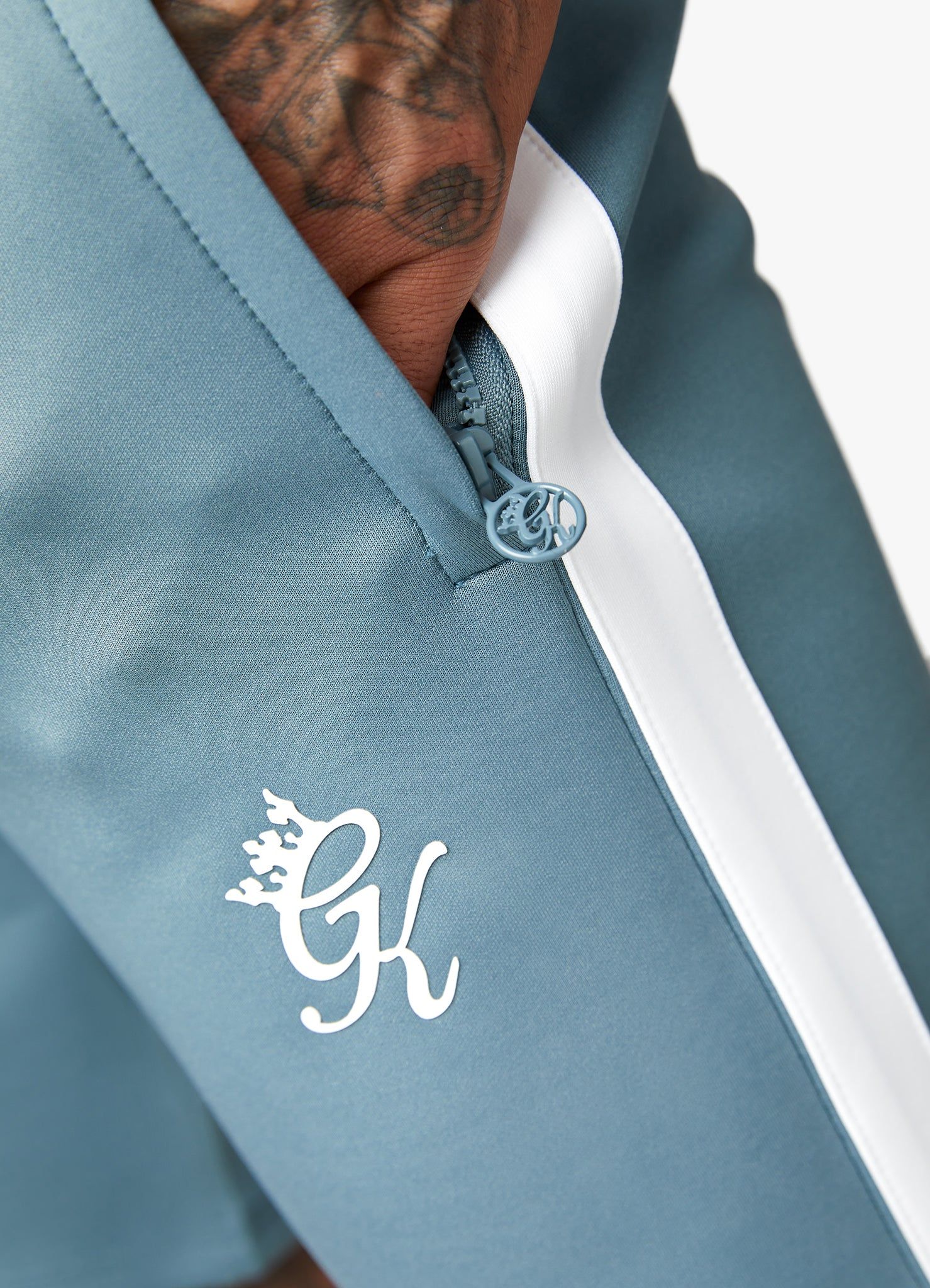 Gym King Core Plus Poly Short - Smoke Blue/White sold by The Gym King product image thumbnail 7