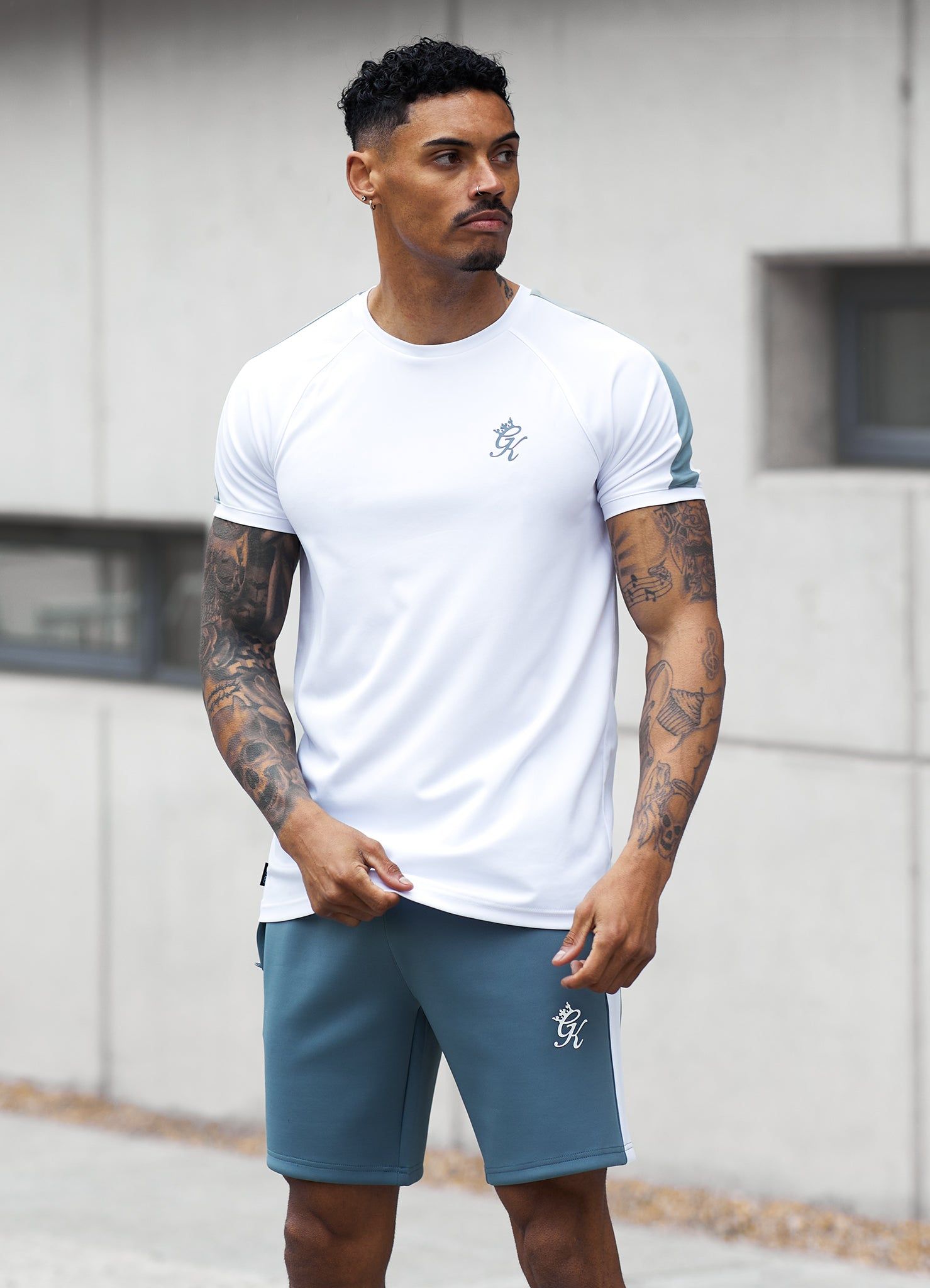 Gym King Core Plus Poly Short - Smoke Blue/White sold by The Gym King product image thumbnail 3