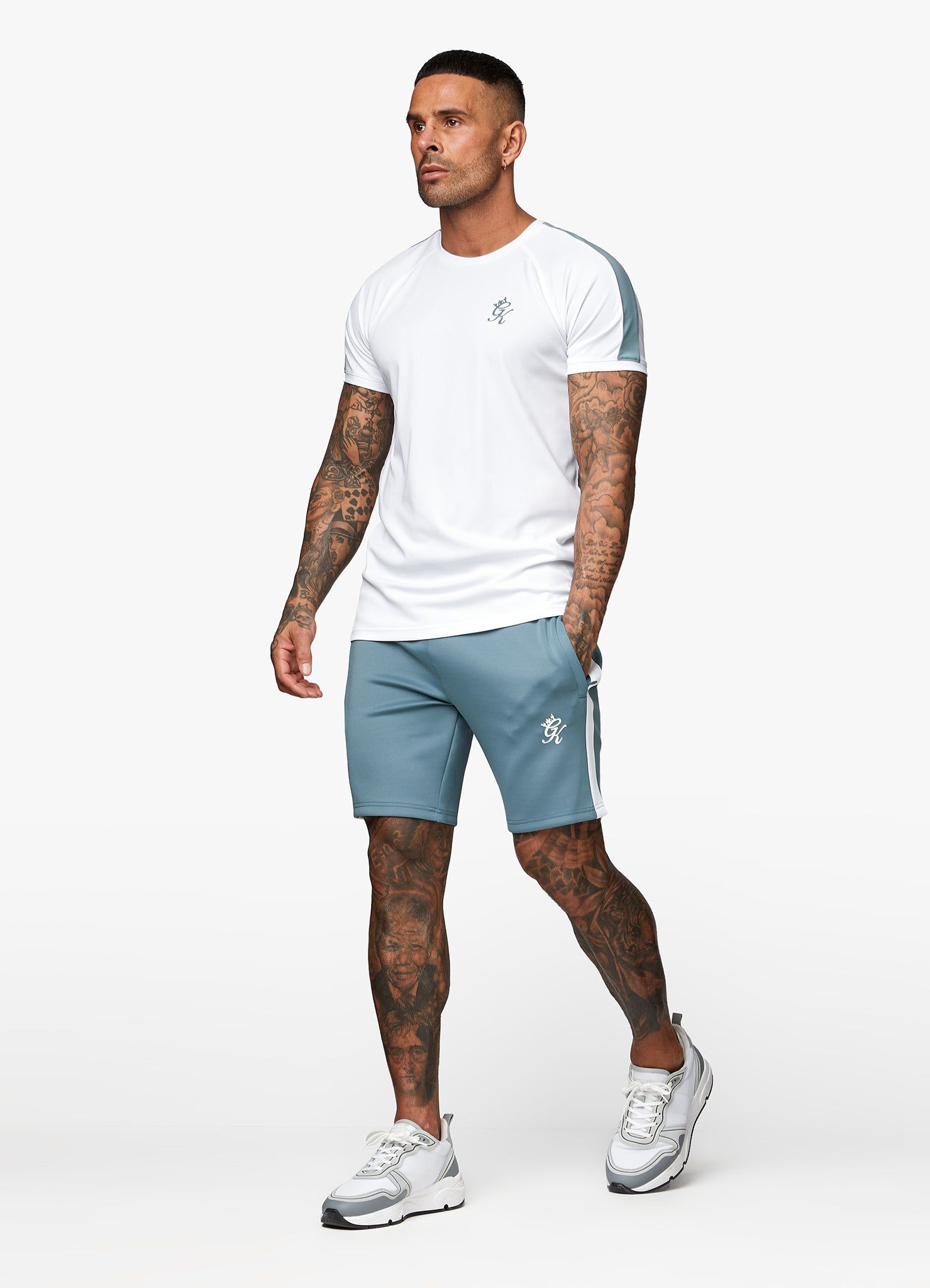 Gym King Core Plus Poly Short - Smoke Blue/White sold by The Gym King product image thumbnail 9