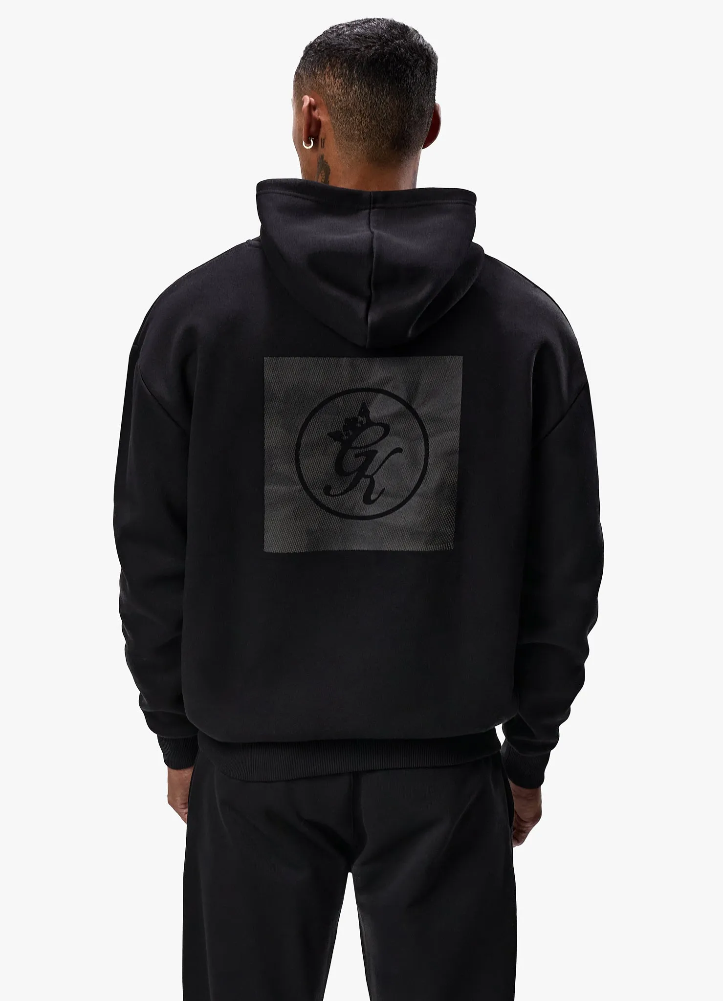 Gym King Box Logo Fleece Hood - Black sold by The Gym King