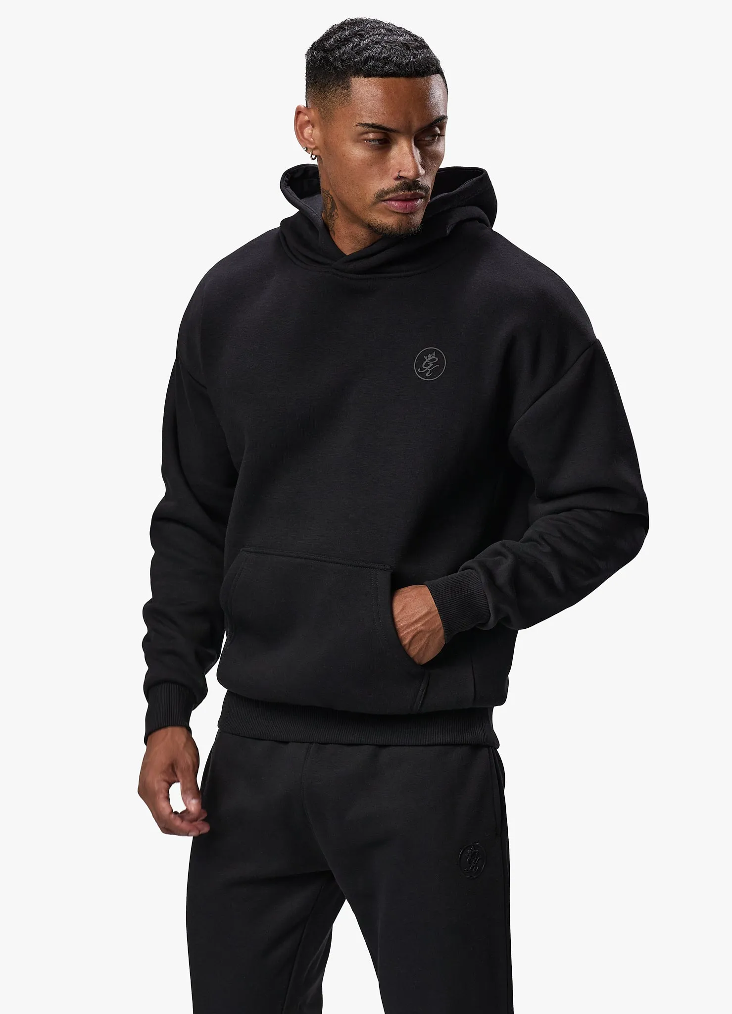 Gym King Box Logo Fleece Hood - Black sold by The Gym King product image thumbnail 3
