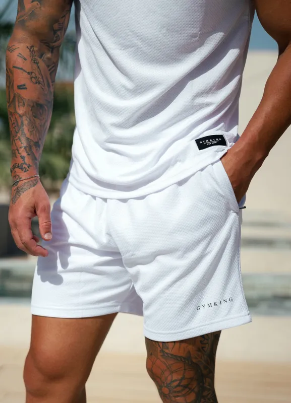 Gym King Brooklyn Mesh Short - White / Black sold by The Gym King