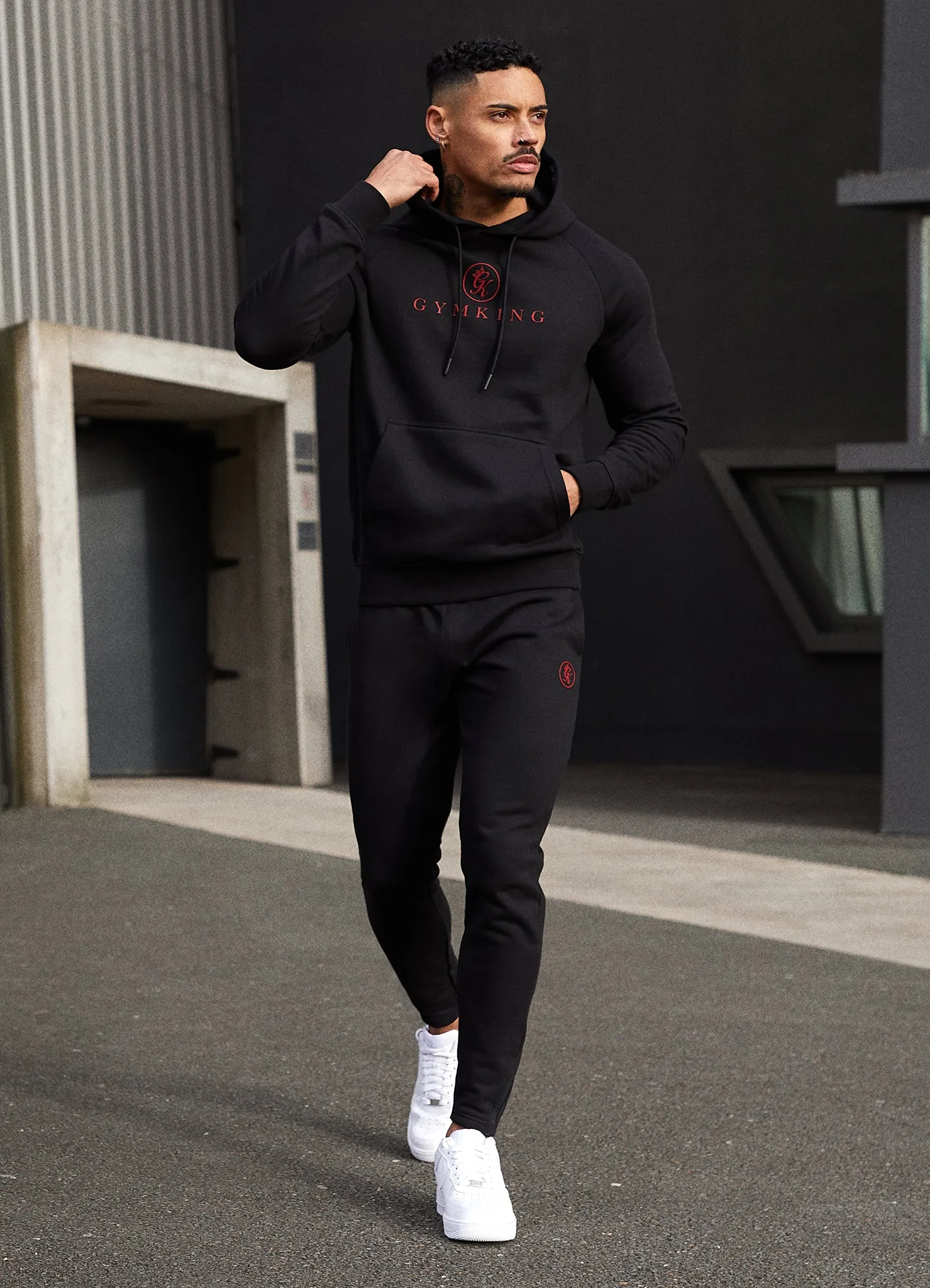 Gym King Pro Logo Fleece Hood - Black/Red sold by The Gym King product image thumbnail 3