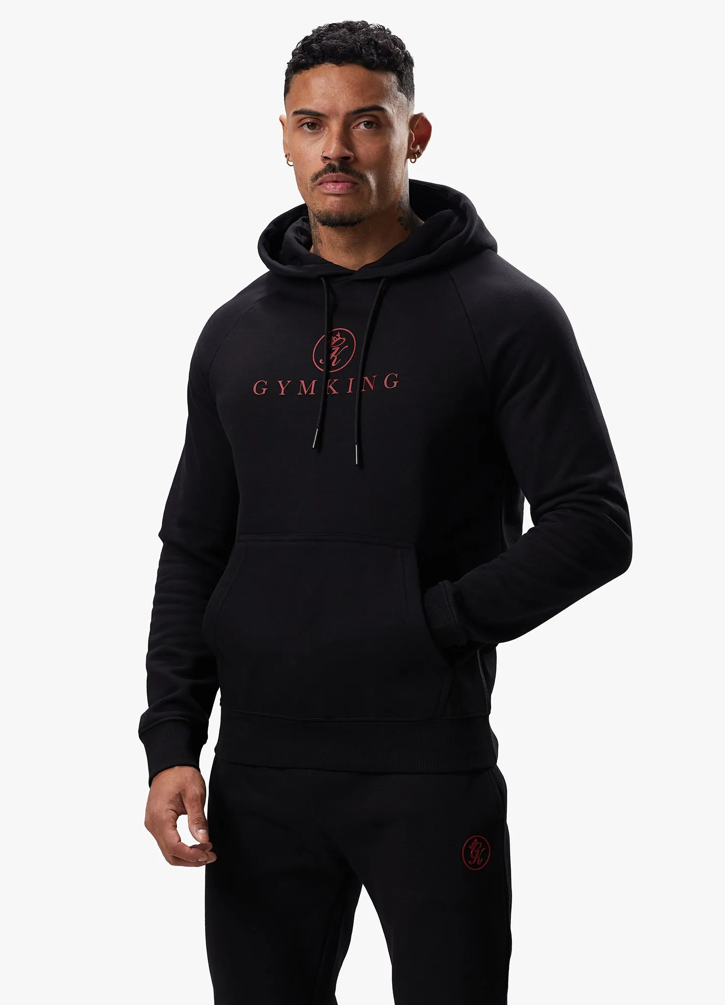 Gym King Pro Logo Fleece Hood - Black/Red sold by The Gym King product image thumbnail 5