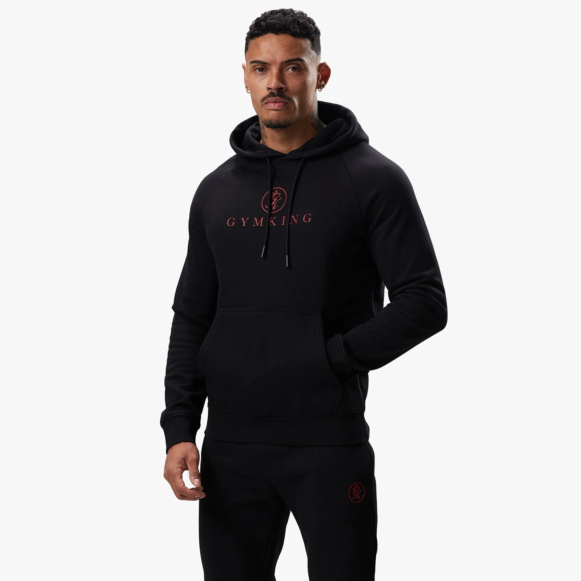 Gym King Pro Logo Fleece Hood - Black/Red sold by The Gym King product image thumbnail 2