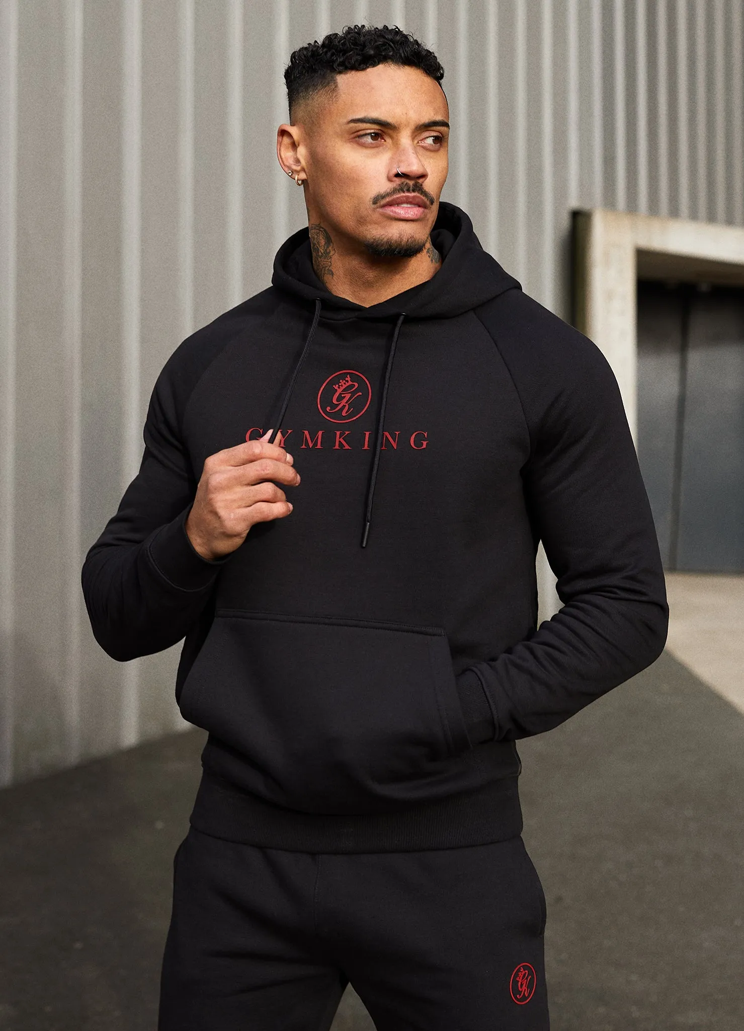 Gym King Pro Logo Fleece Hood - Black/Red sold by The Gym King product image thumbnail 4