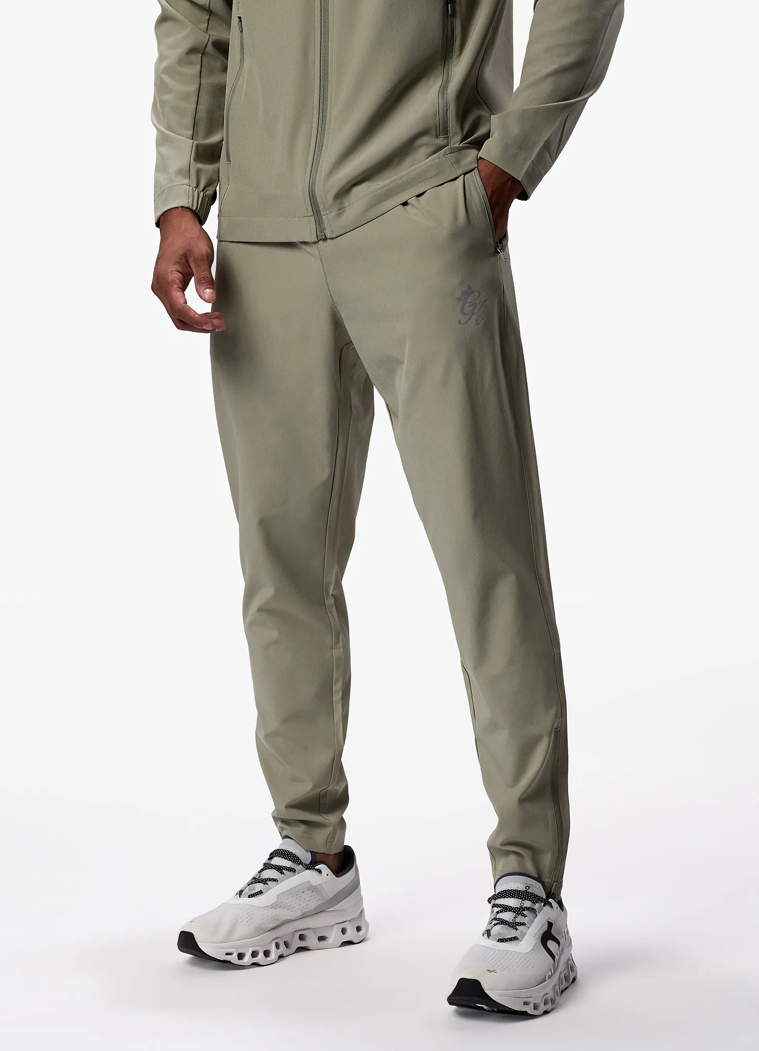 Gym King Flex Woven Tracksuit Bottom - Soft Khaki sold by The Gym King